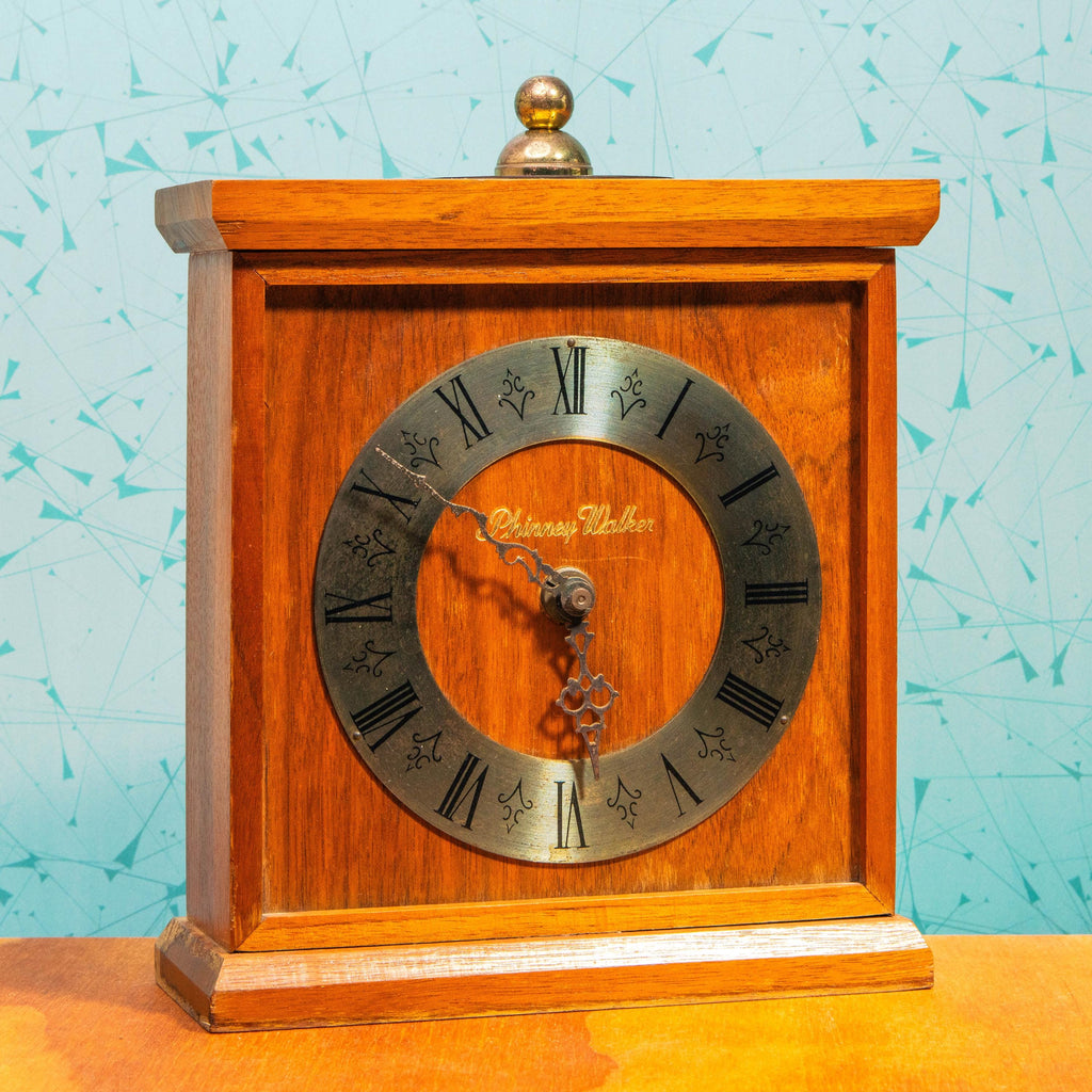 Vintage Phinney-Walker Wooden Mantle Clock (Centennial Circle Equitable of Iowa 1867-1967) | Mid Century