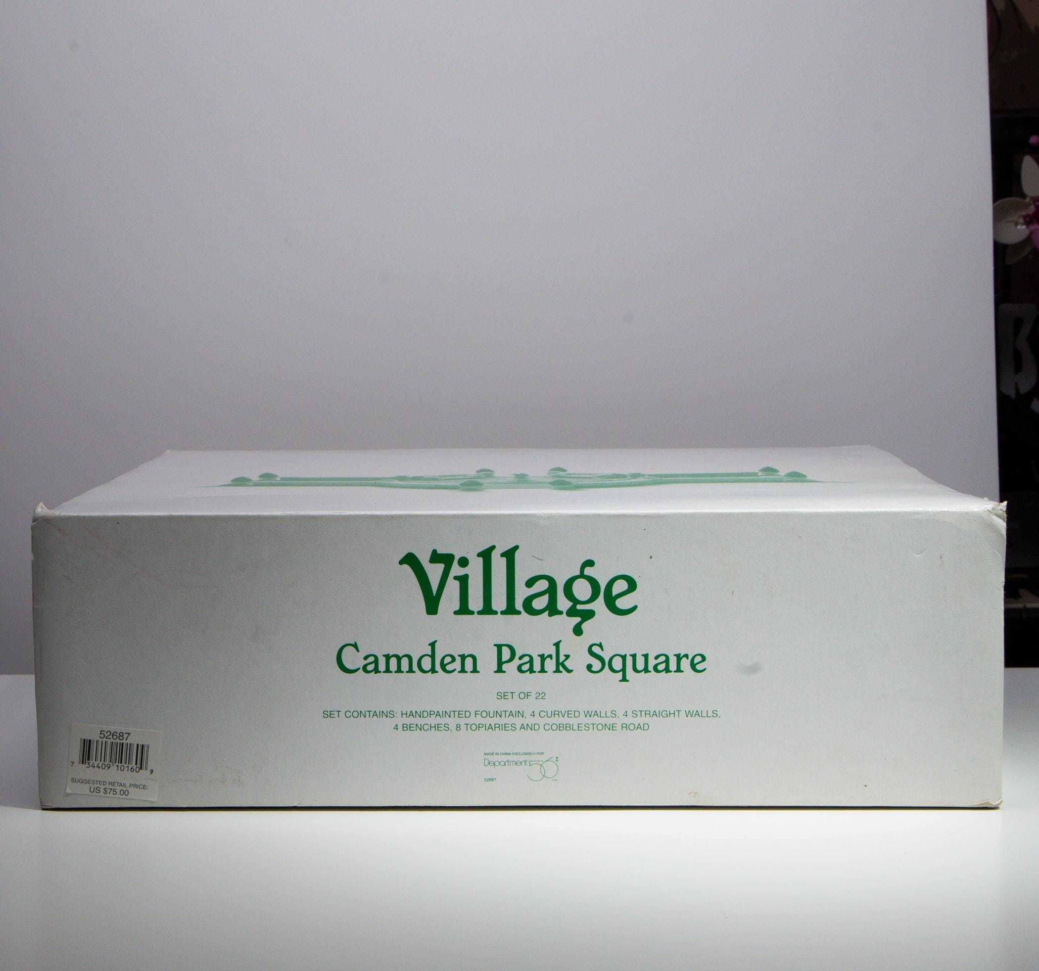 Vintage Department 56 Village Accessory Camden Park Square 22-Piece Set | Christmas Decoration