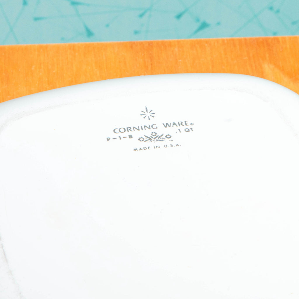 Corning Ware Blue Cornflower P-1-B 1 Quart Baking Dish with P-7-C Lid | Mid Century Bakeware