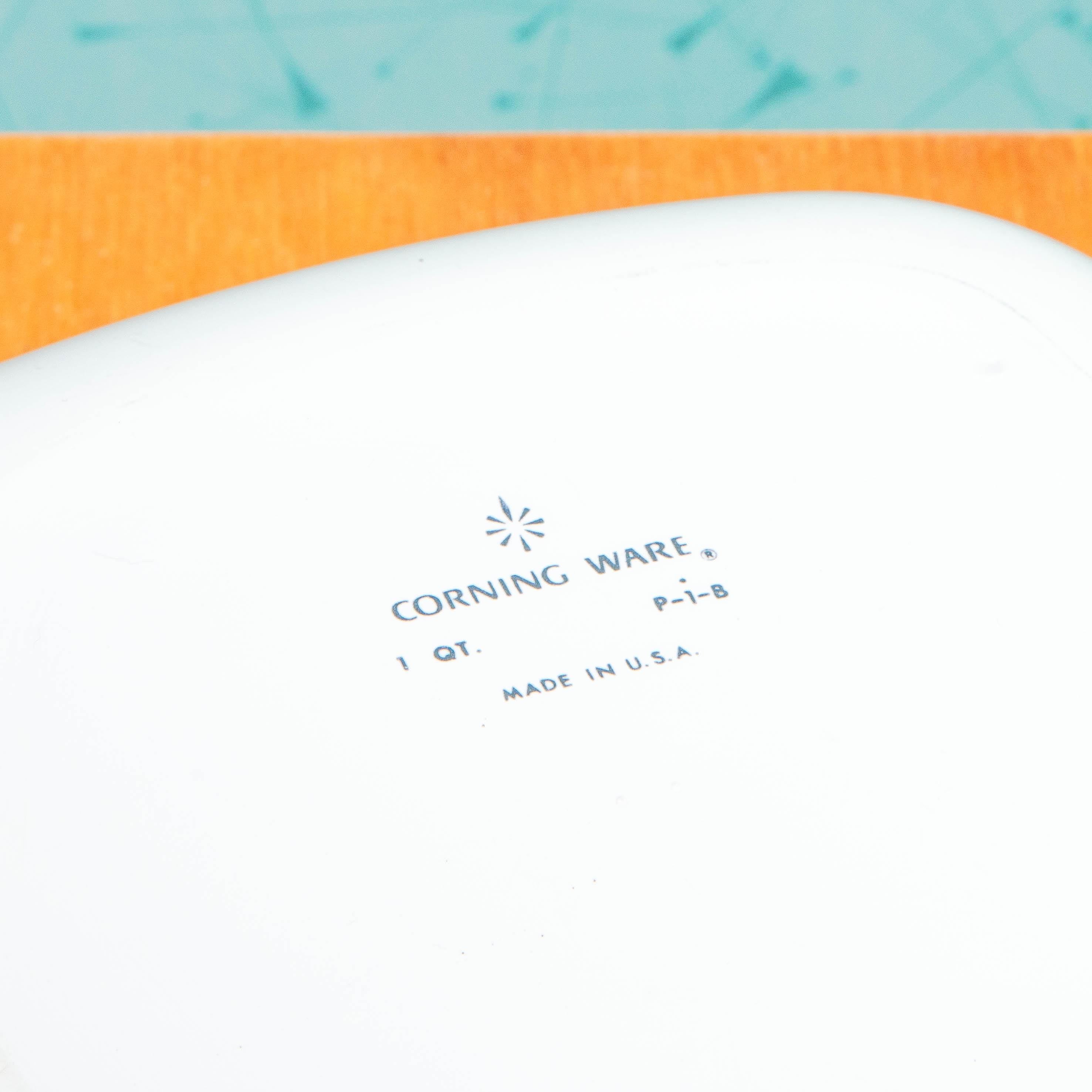 Corning Ware Blue Cornflower P-1-B 1 Quart Baking Dish with Pyrex A7C Lid | Mid Century Bakeware