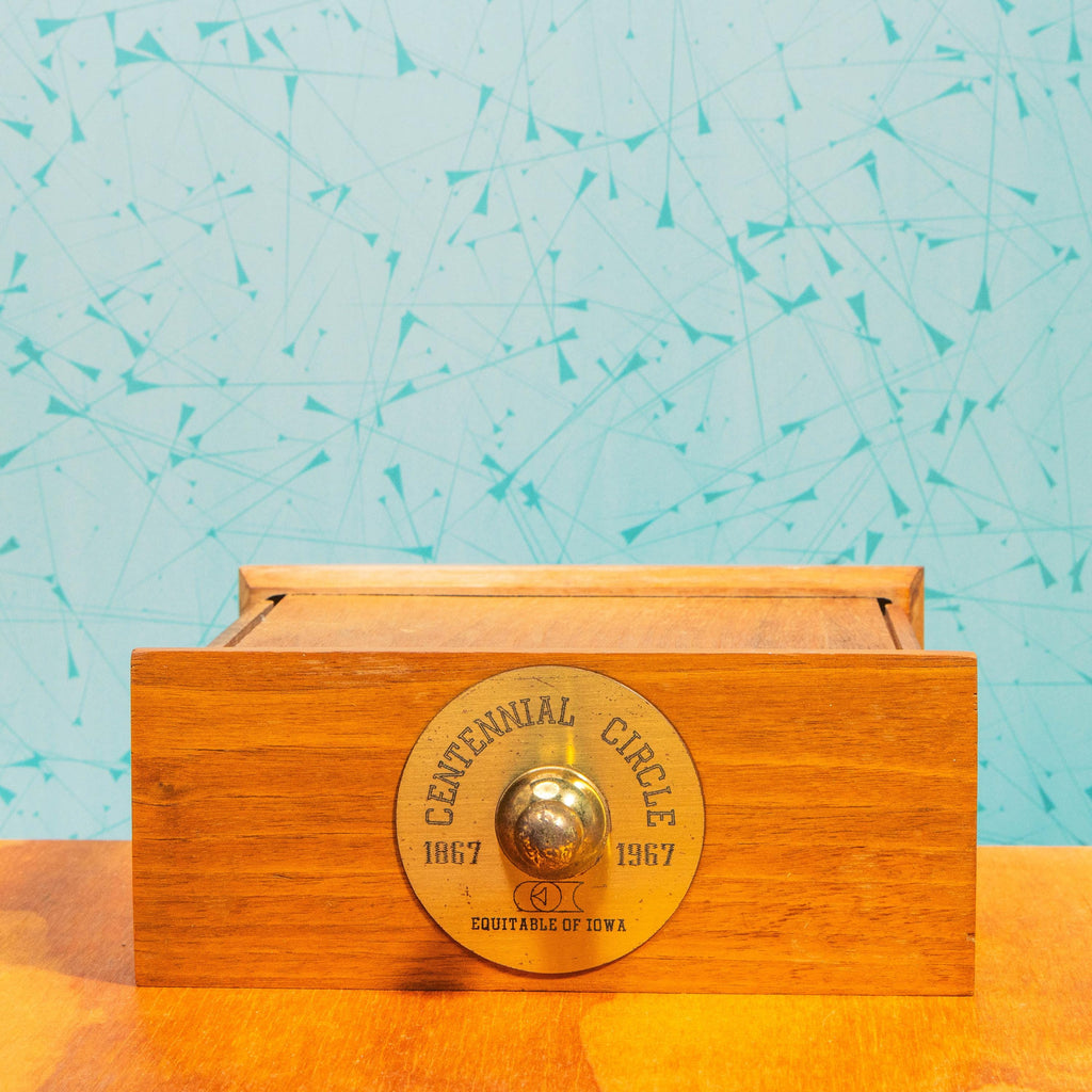 Vintage Phinney-Walker Wooden Mantle Clock (Centennial Circle Equitable of Iowa 1867-1967) | Mid Century