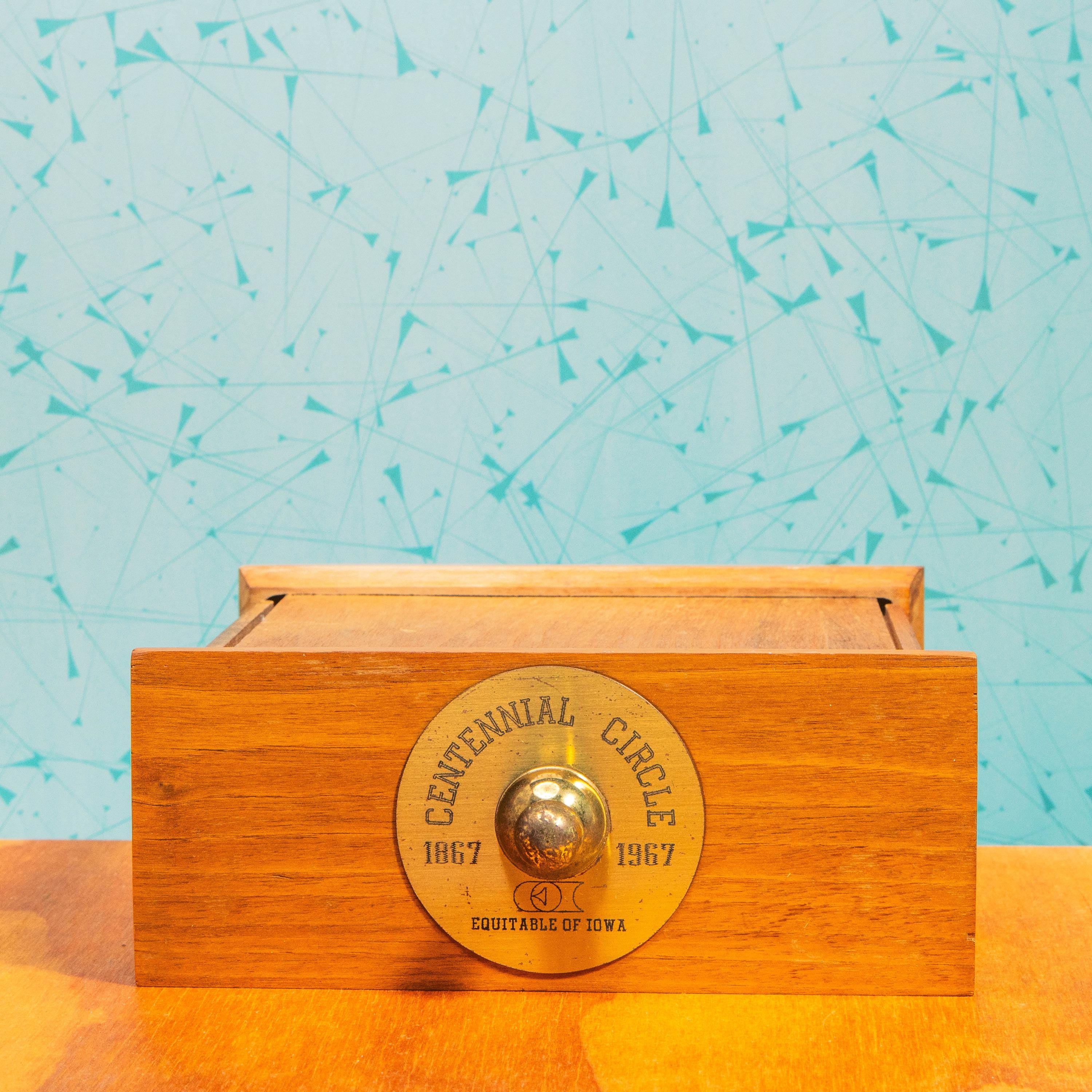 Vintage Phinney-Walker Wooden Mantle Clock (Centennial Circle Equitable of Iowa 1867-1967) | Mid Century