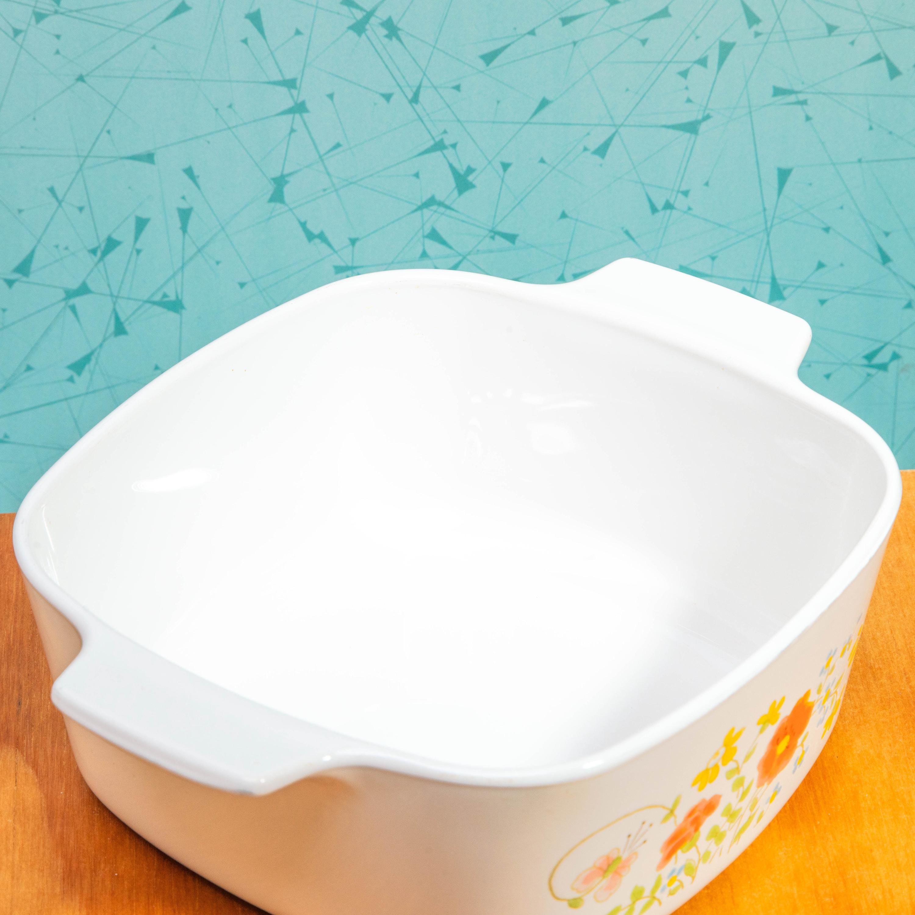 Vintage Corning Ware Wild Flower A-1 1/2-B 1.5 Quart Baking Dish with P-7-C Lid | Mid Century Bakeware