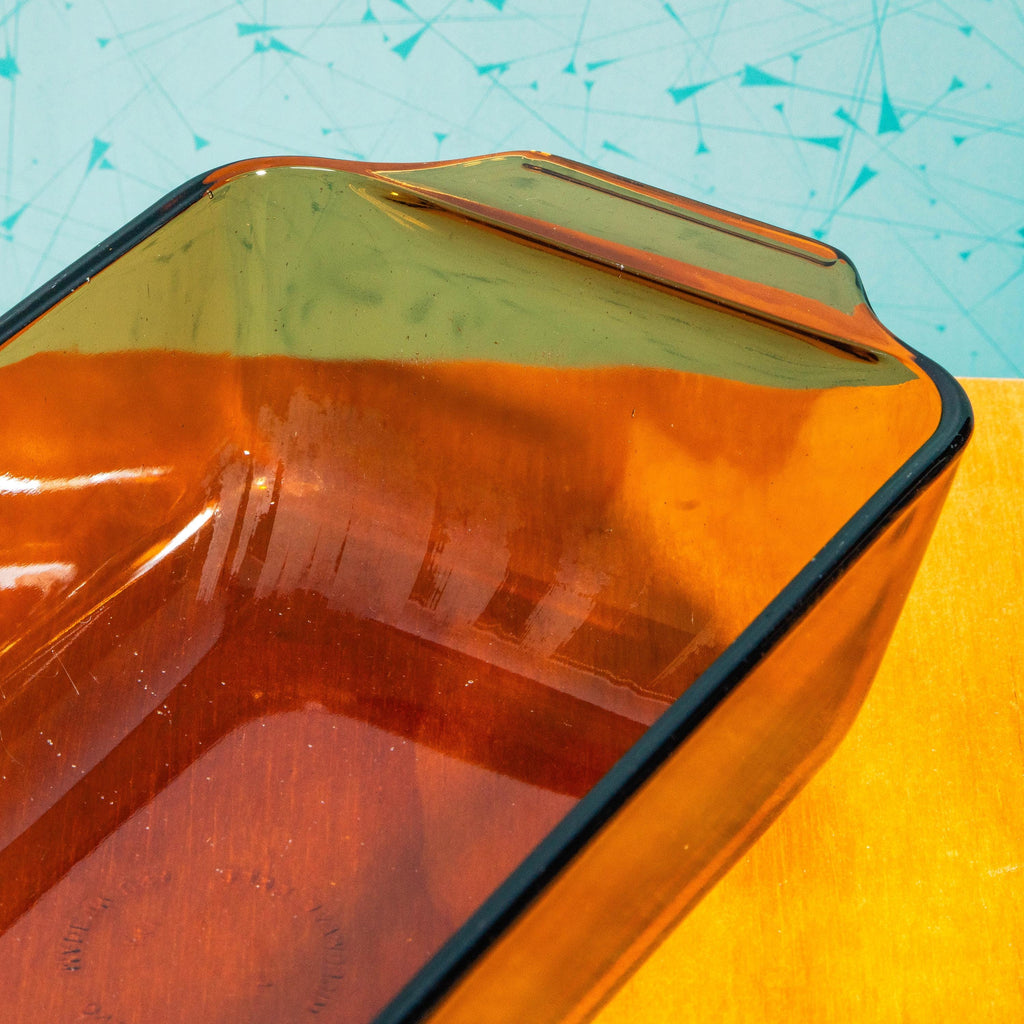 Vintage Anchor Hocking Fire King 441 Amber Glass Bread Baking Dish | Mid Century Bakeware