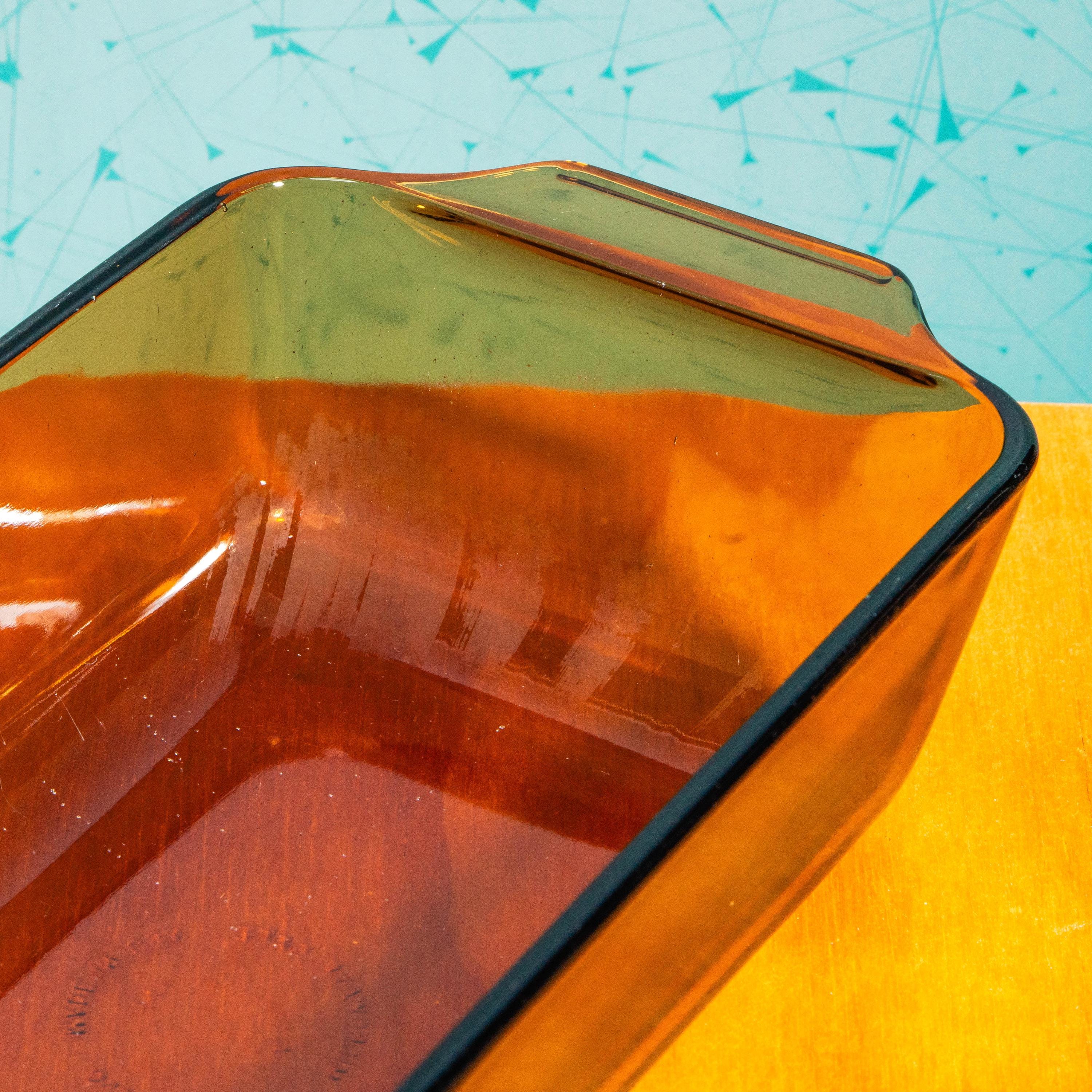 Vintage Anchor Hocking Fire King 441 Amber Glass Bread Baking Dish | Mid Century Bakeware