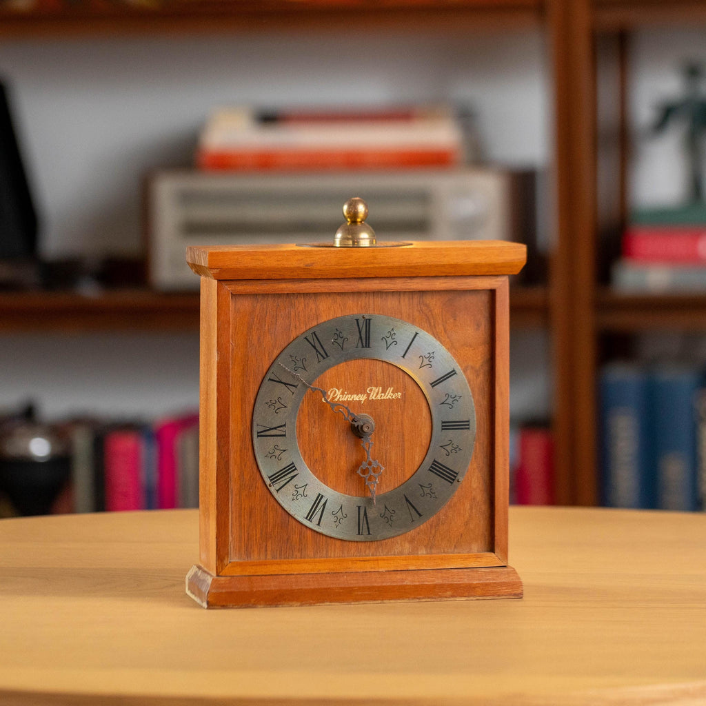 Vintage Phinney-Walker Wooden Mantle Clock (Centennial Circle Equitable of Iowa 1867-1967) | Mid Century
