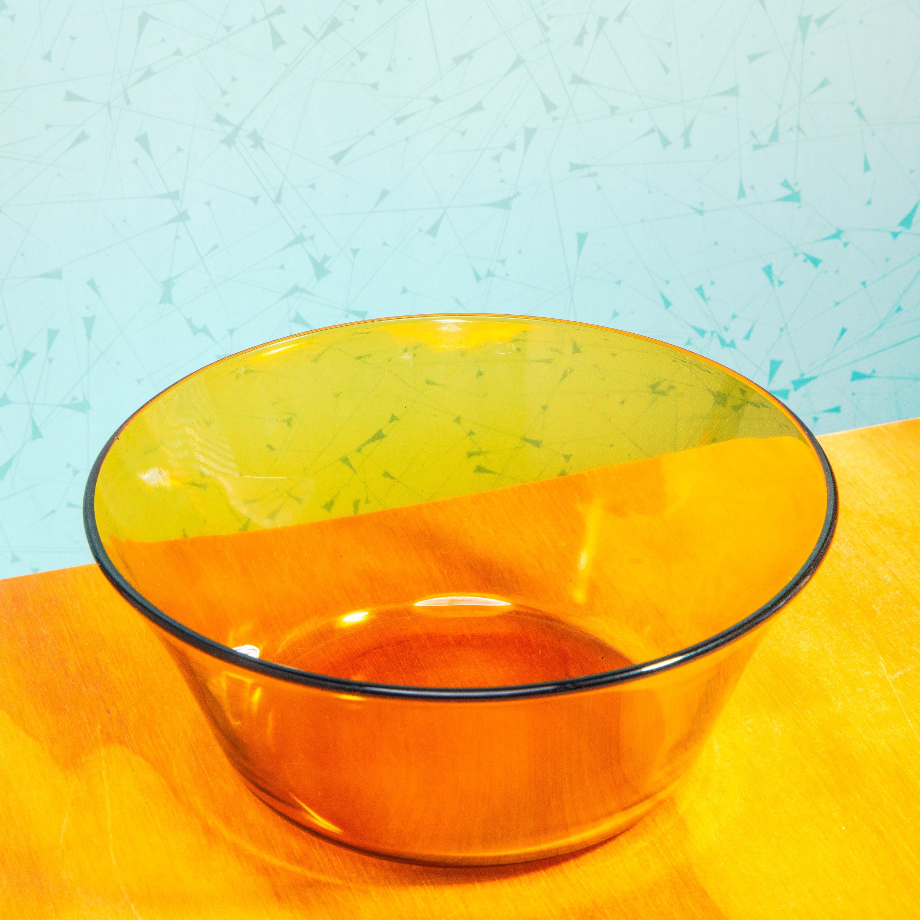 Vintage Duralex France 8 Inch Amber Glass Bowl | Mid Century Bakeware