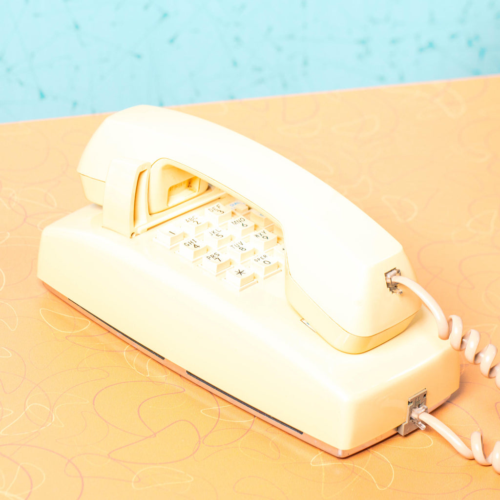 Vintage AT&T TRD 100 Beige Wall Phone | Mid Century Electronics