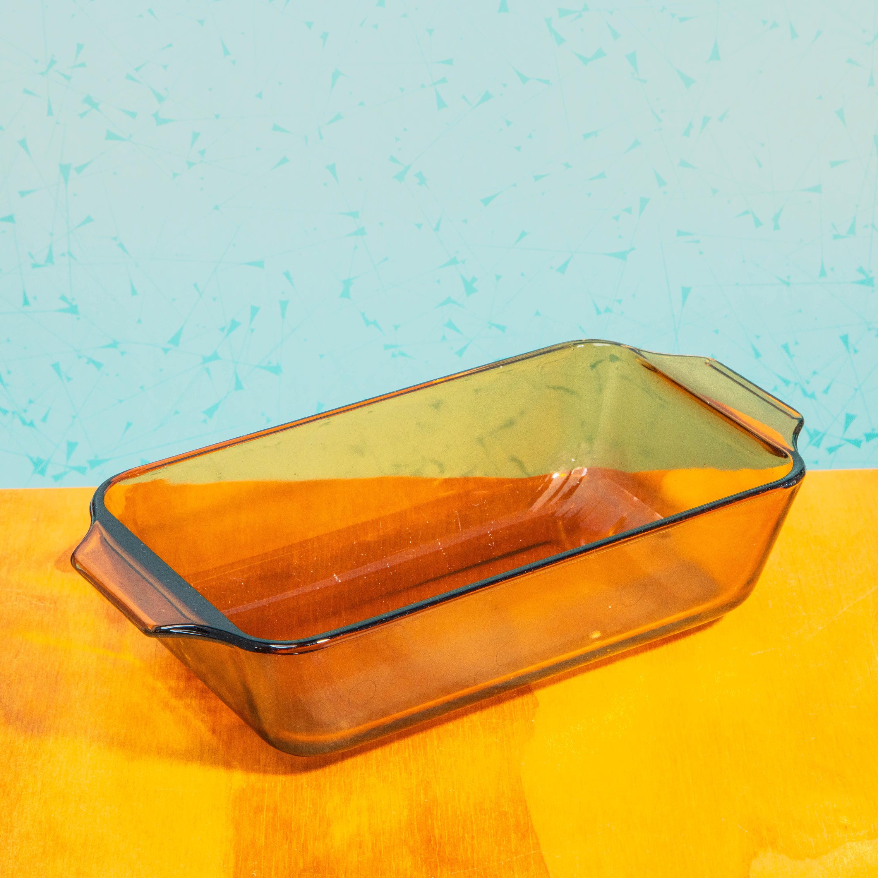 Vintage Anchor Hocking Fire King 441 Amber Glass Bread Baking Dish | Mid Century Bakeware
