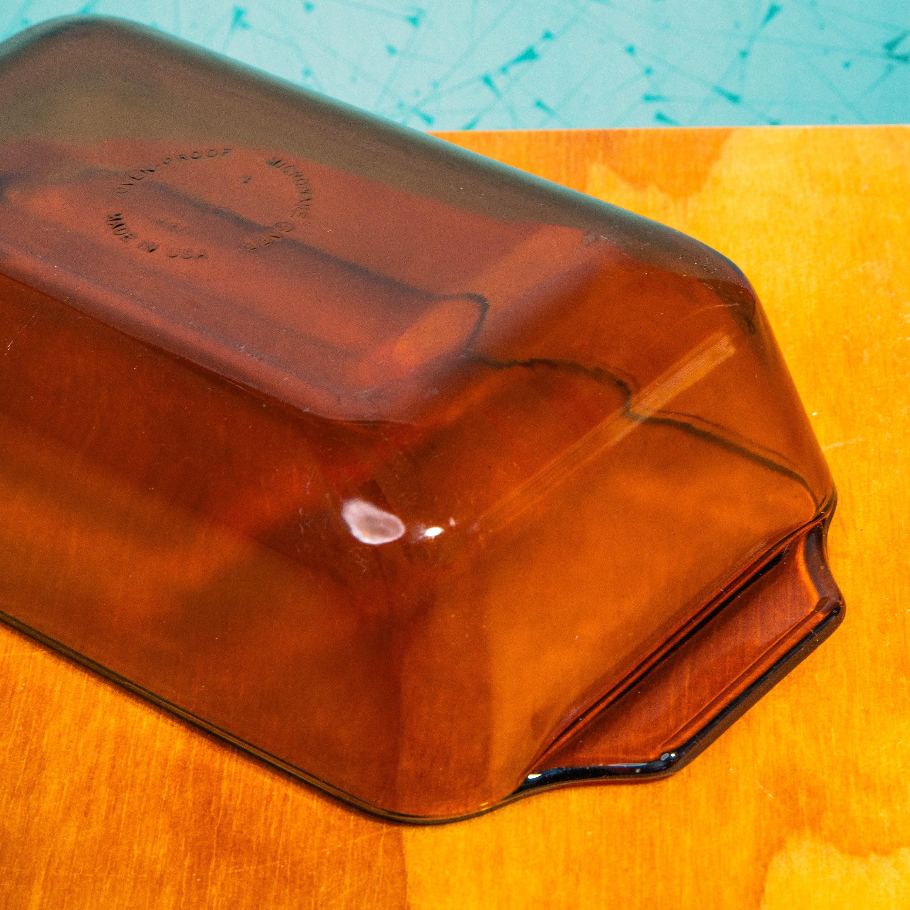 Vintage Anchor Hocking Fire King 441 Amber Glass Bread Baking Dish | Mid Century Bakeware