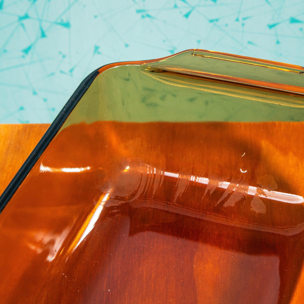Vintage Anchor Hocking Fire King 441 Amber Glass Bread Baking Dish | Mid Century Bakeware
