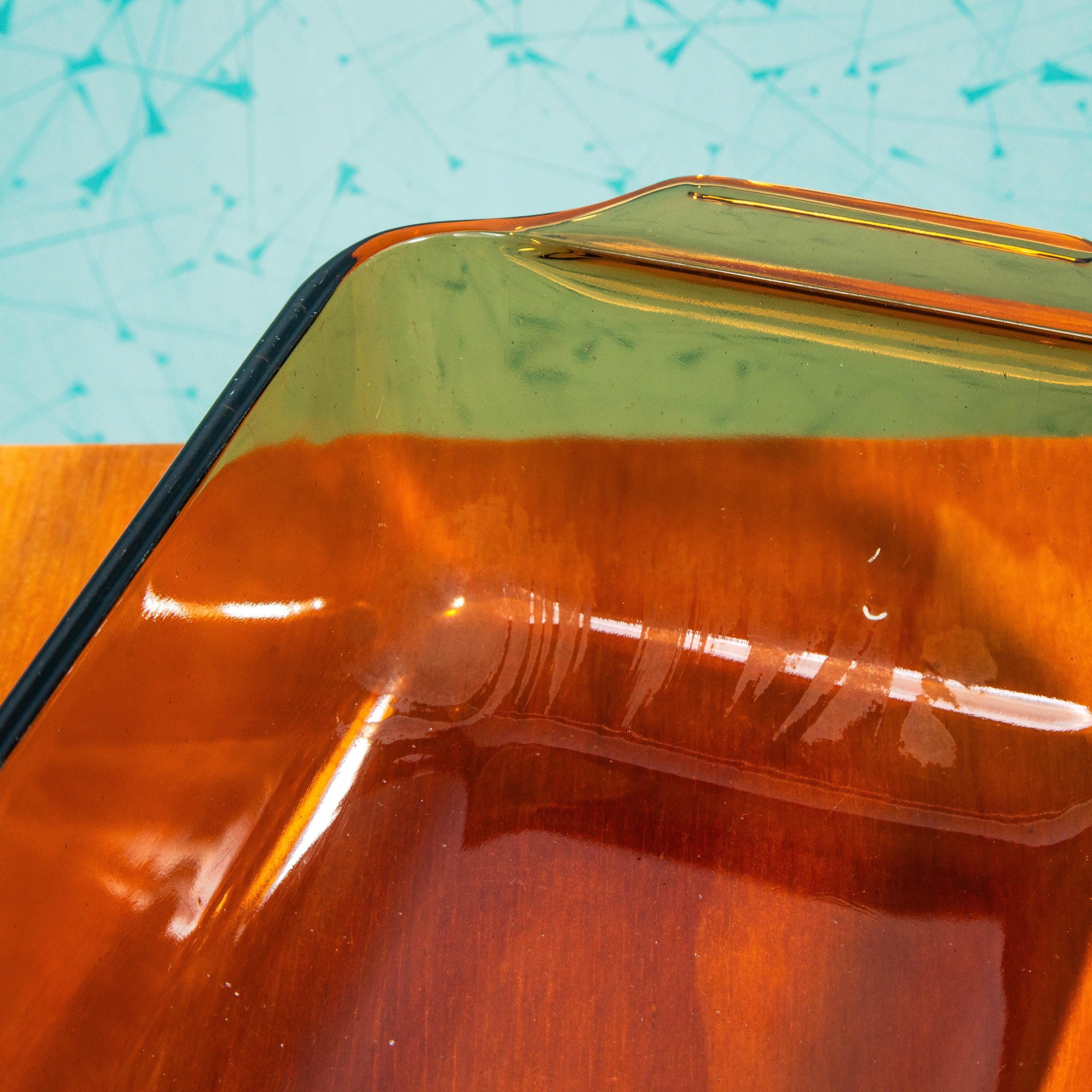 Vintage Anchor Hocking Fire King 441 Amber Glass Bread Baking Dish | Mid Century Bakeware