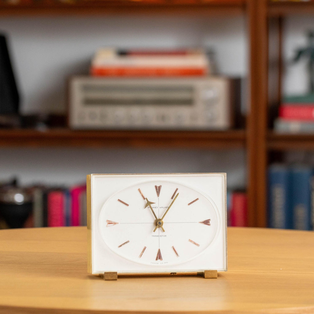 Vintage Phinney-Walker Brass Desktop Clock | Mid Century MCM