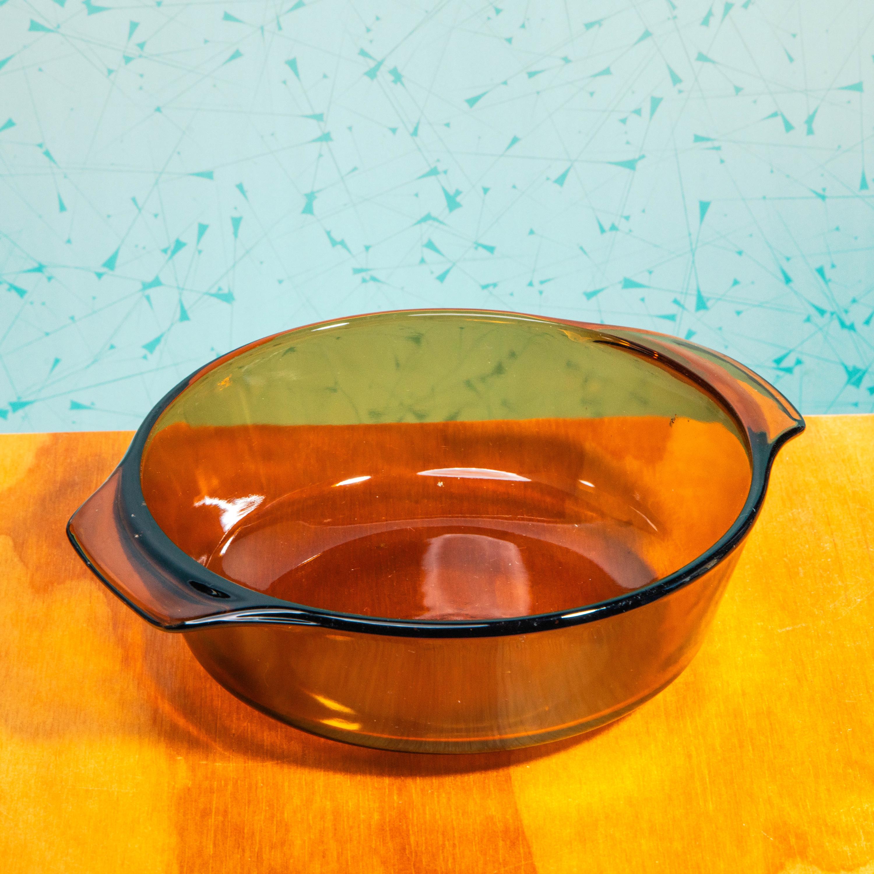Vintage Anchor Hocking Fire King 436 1-Quart Amber Glass Baking Dish with Lid | Mid Century Bakeware