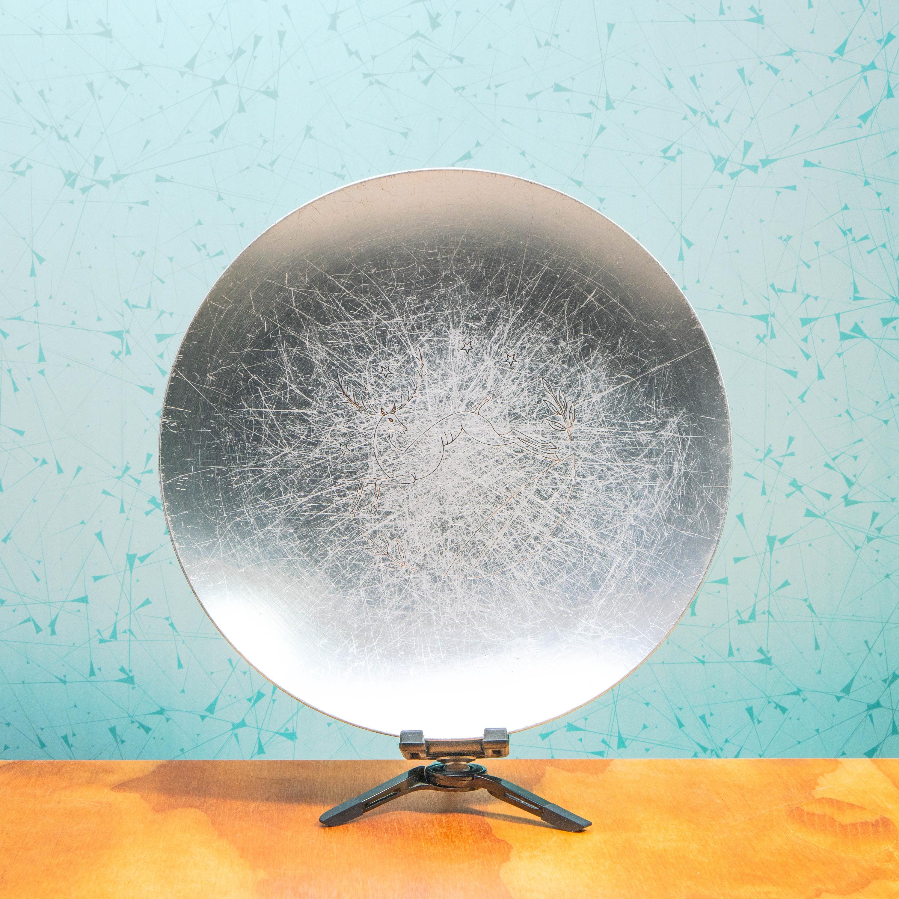 Vintage Pewter Kensington Deer Plate | Mid Century Kitchenware