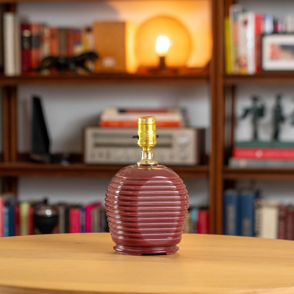 Vintage Red Beehive Desk Table Nightstand Lamp | Mid Century