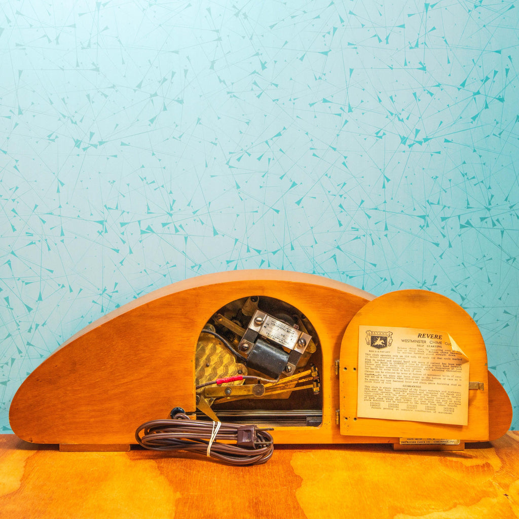 Vintage Revere R-941 Westminster Chime Mantle Clock with Bubble Glass | Mid Century