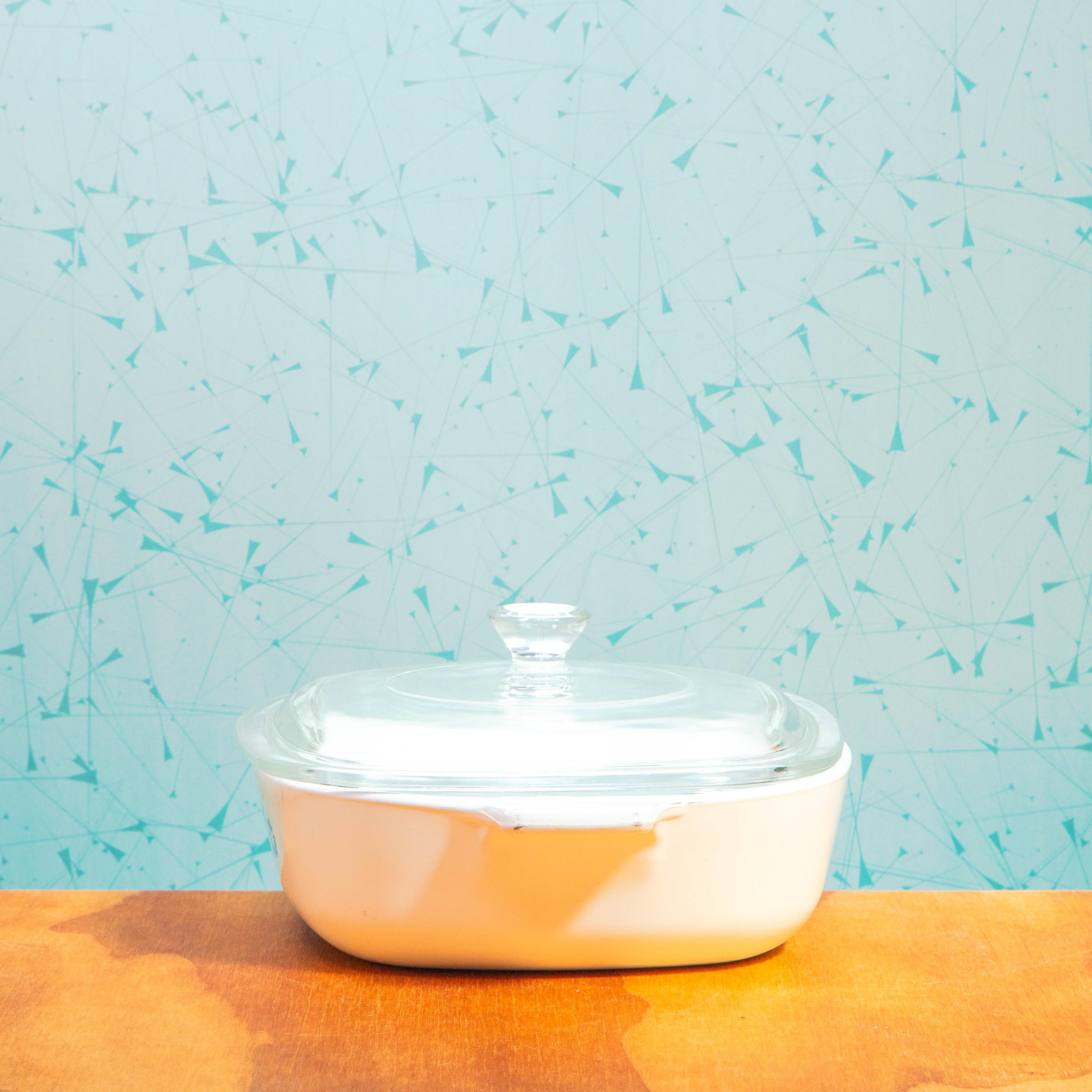 Corning Ware Blue Cornflower P-1-B 1 Quart Baking Dish with P-7-C Lid | Mid Century Bakeware