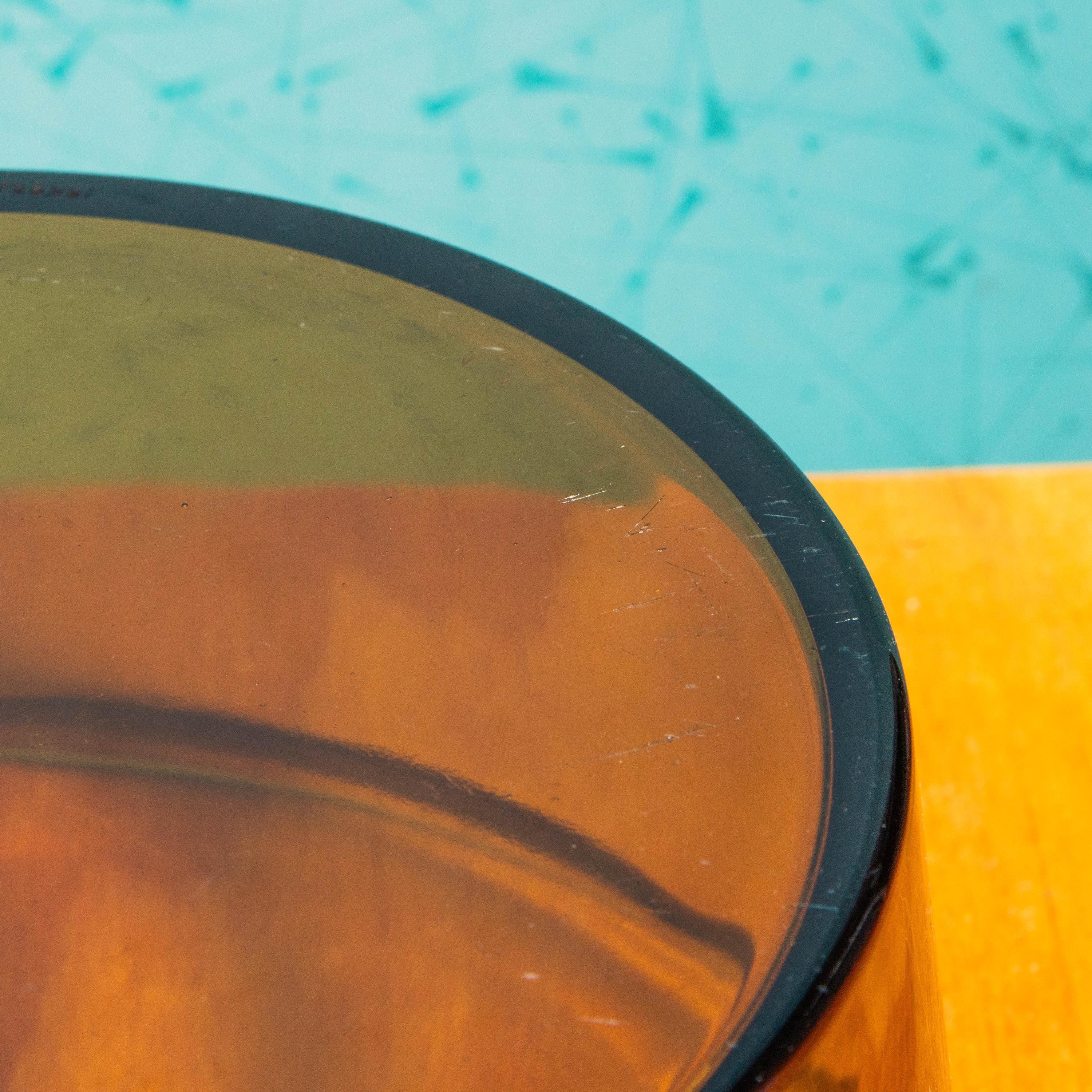 Vintage Arcopal France 8.5 Inch Amber Glass Bowl | Mid Century Bakeware