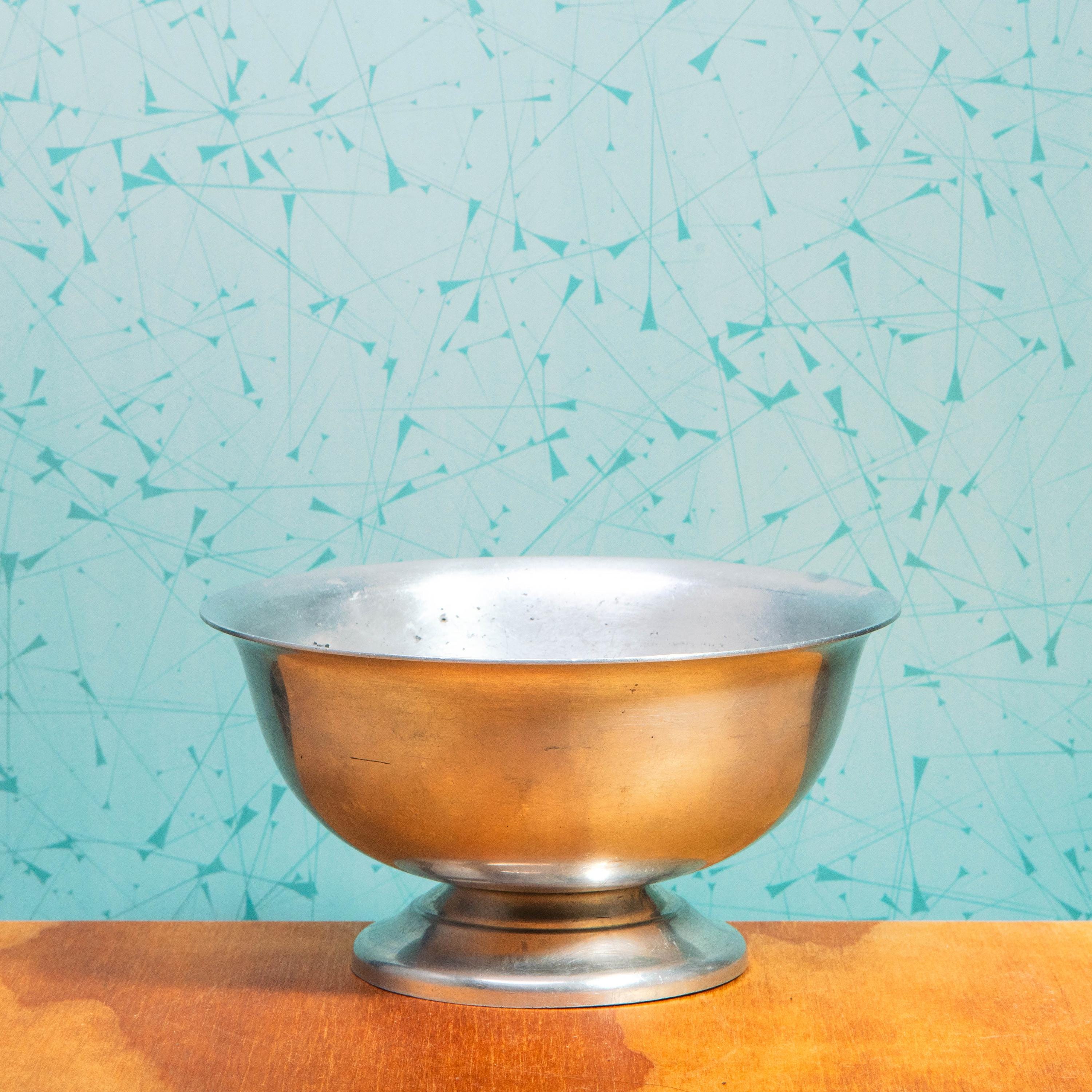 Vintage Puralum Italy Pewter Bowl | Mid Century Decor