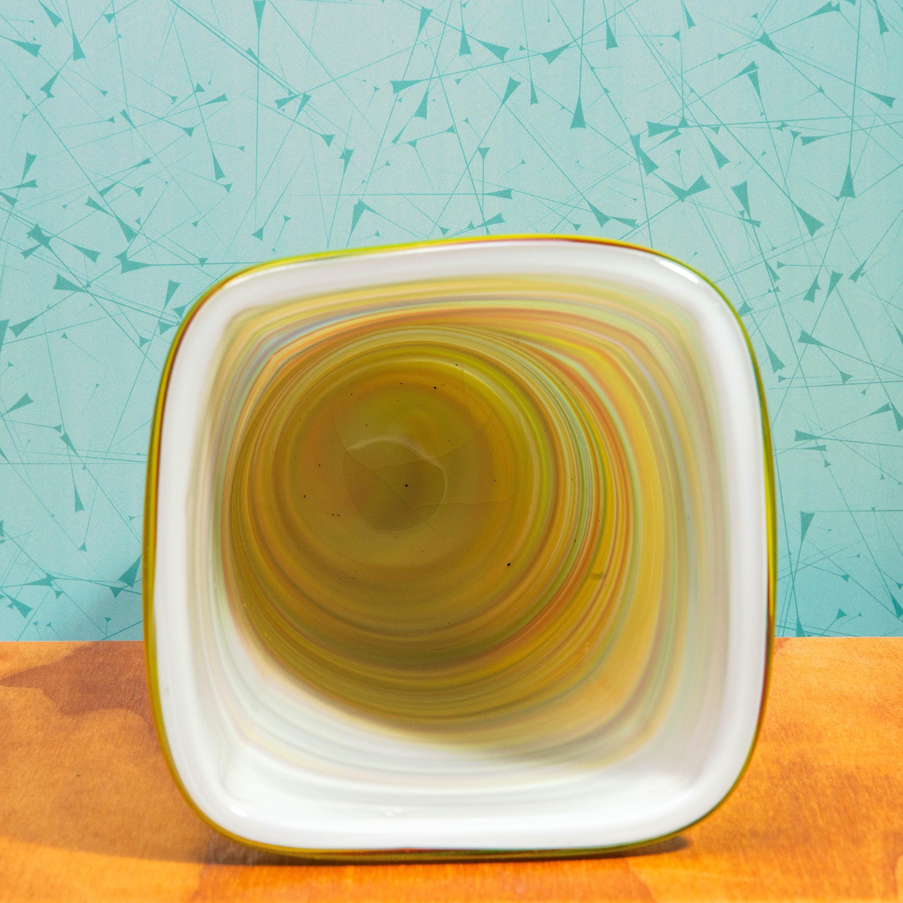 Vintage Handmade Murano Glass Style Vase | Mid Century Decor