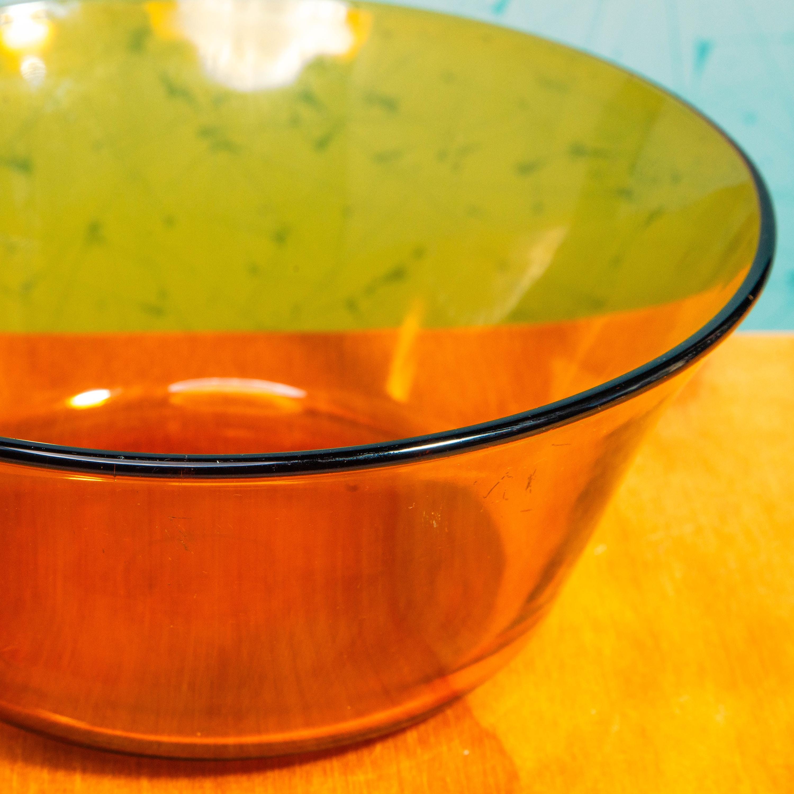 Vintage Duralex France 8 Inch Amber Glass Bowl | Mid Century Bakeware