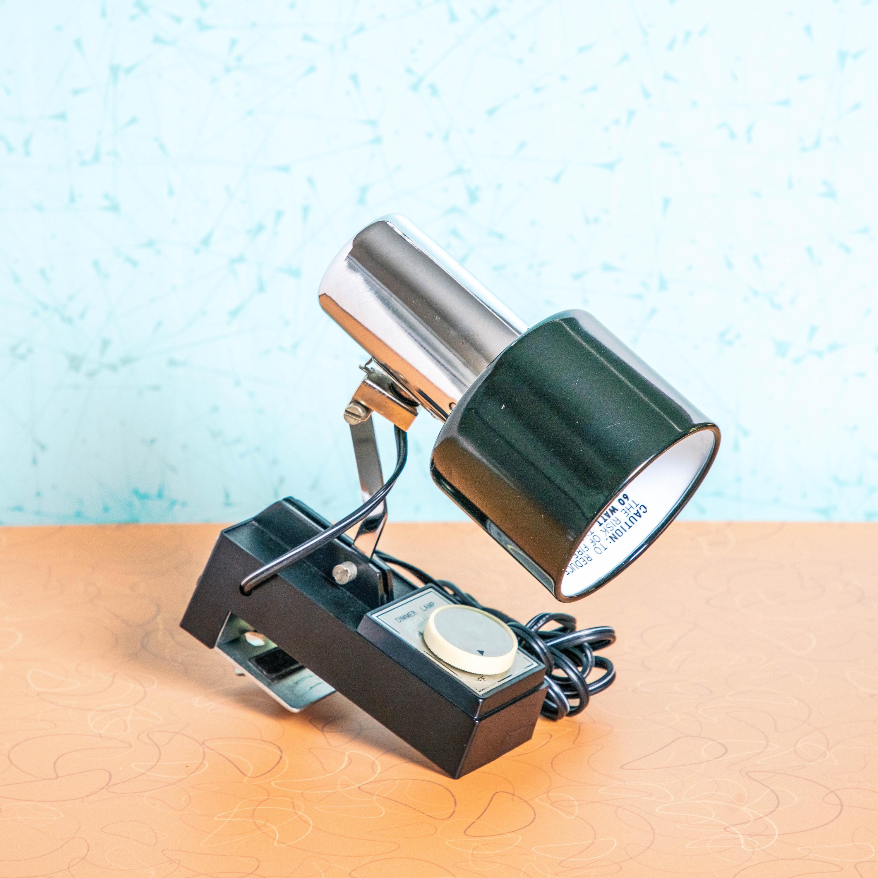 Vintage Adjustable Black and Chrome Clamping Desk Task Art Reading Lamp l | Mid Century