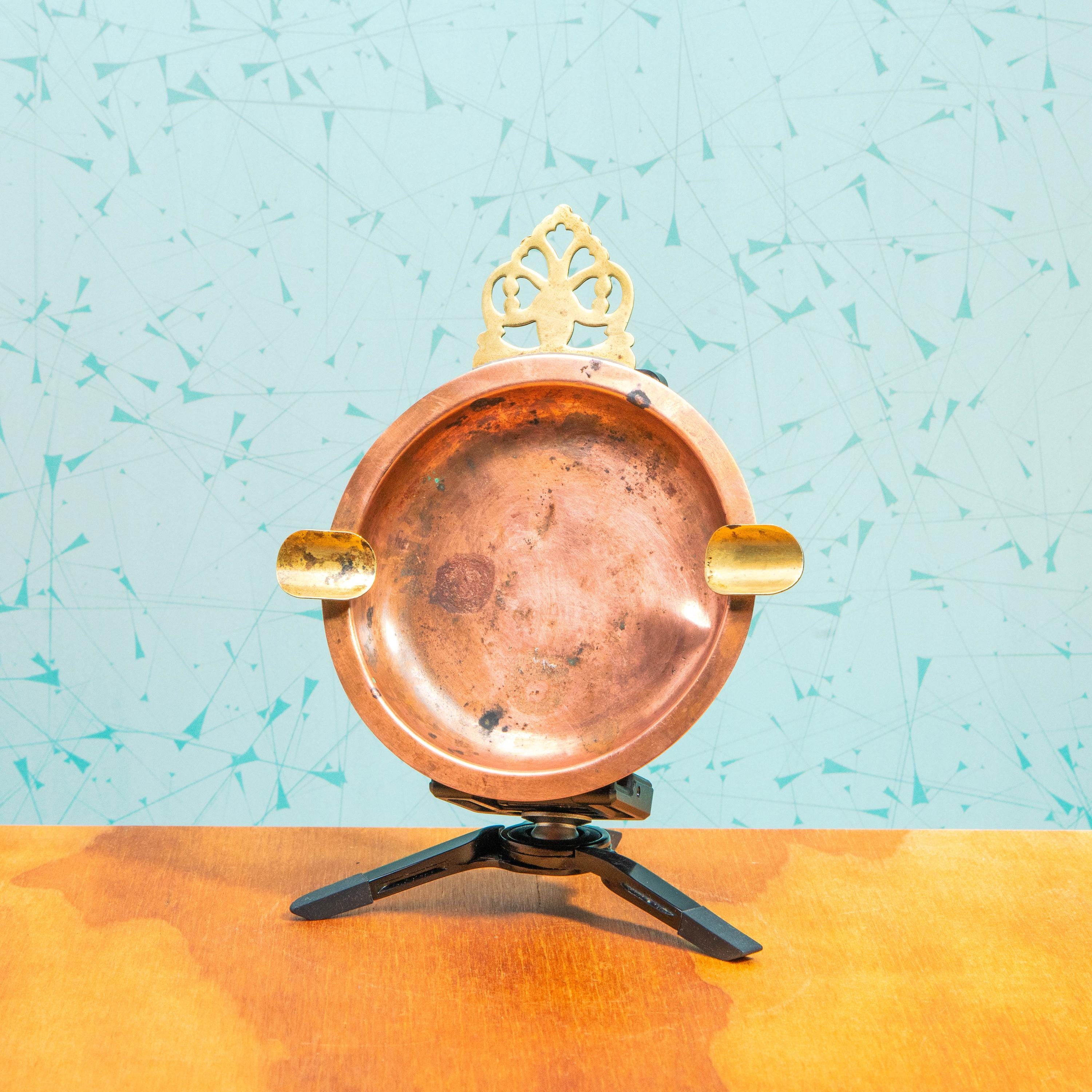 Vintage Copper and Brass Small Ashtray | Mid Century Decor