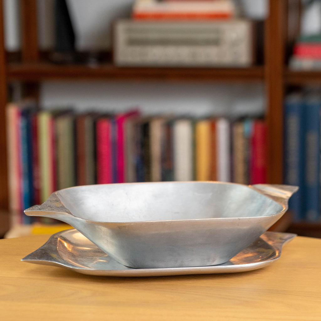 Vintage Nambe 516 Metal Alloy Baking Dish with Lid | Mid Century Cookware