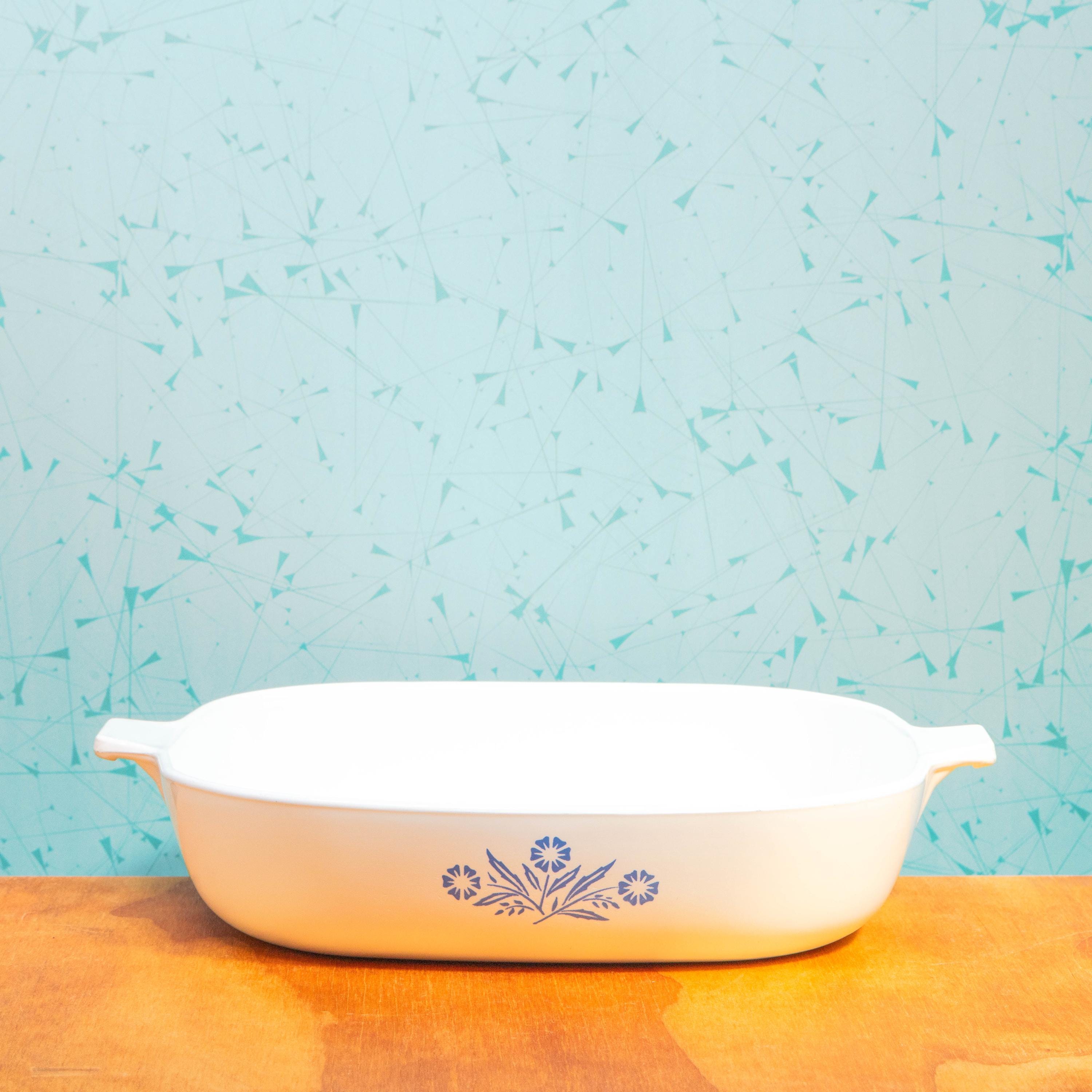 Vintage Corning Ware Blue Cornflower P-10-B 10 Inch Baking Dish | Mid Century Bakeware