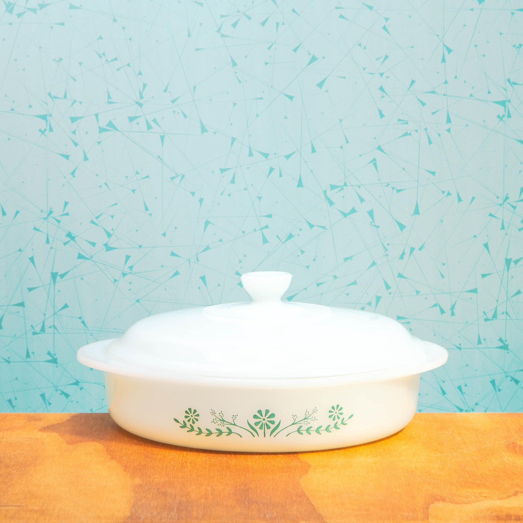 Vintage Glasbake J2429 8 Inch Baking Dish with Lid | Mid Century Bakeware