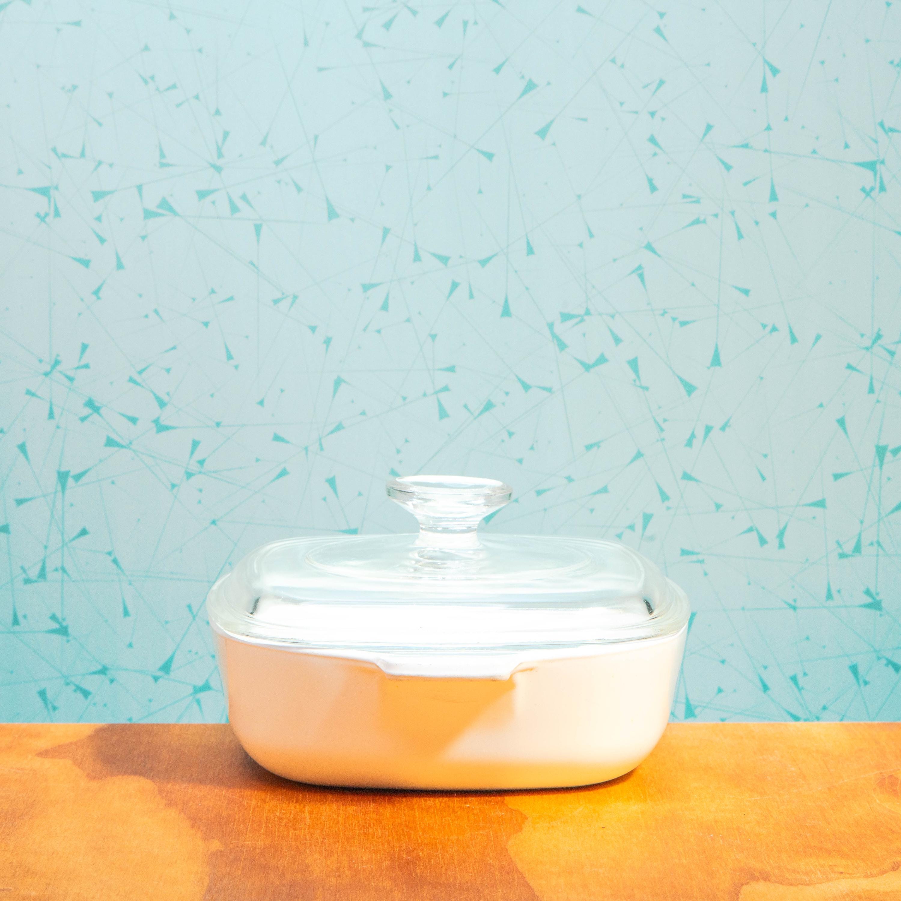 Corning Ware Blue Cornflower P-1-B 1 Quart Baking Dish with Pyrex A7C Lid | Mid Century Bakeware