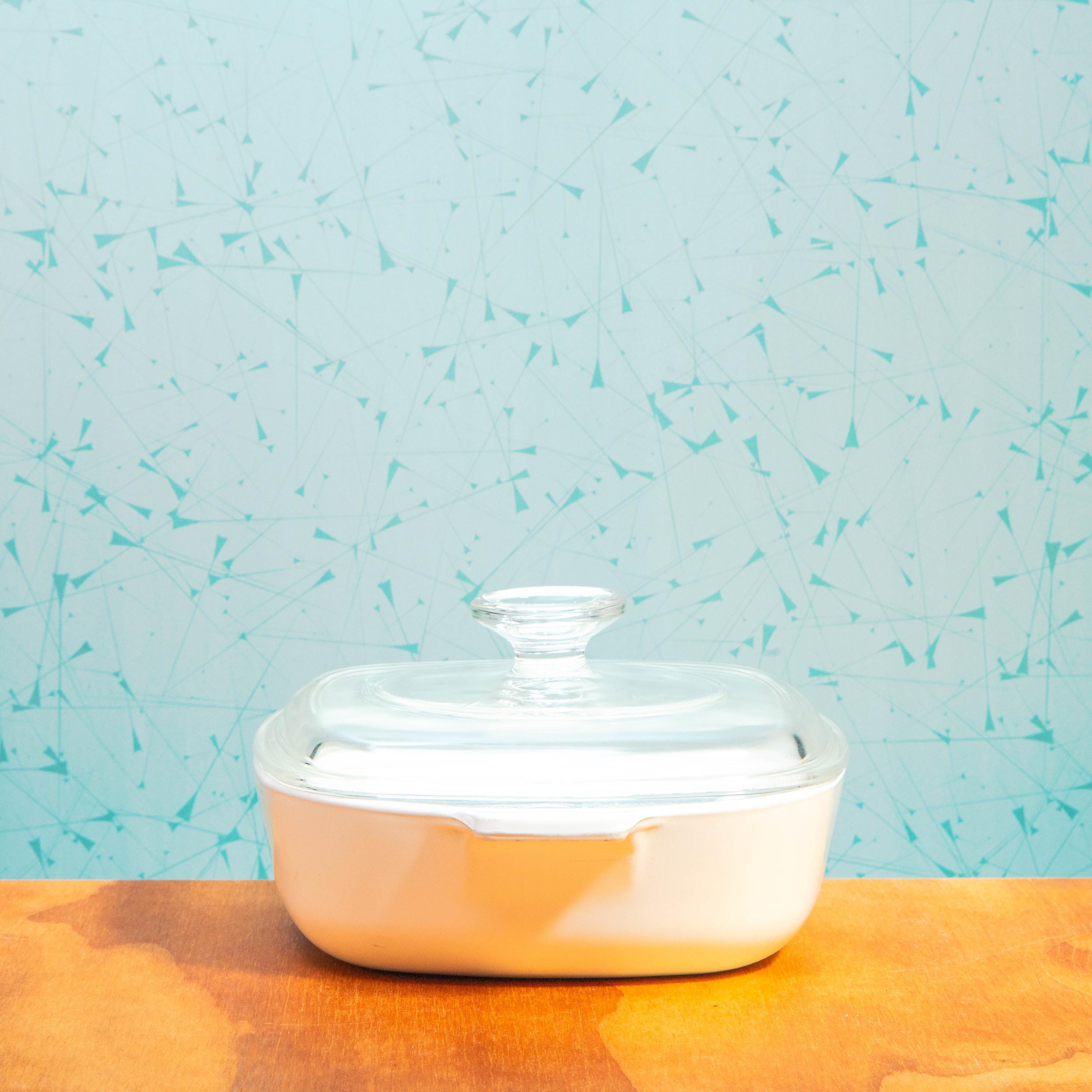 Corning Ware Blue Cornflower P-1-B 1 Quart Baking Dish with Pyrex A7C Lid | Mid Century Bakeware