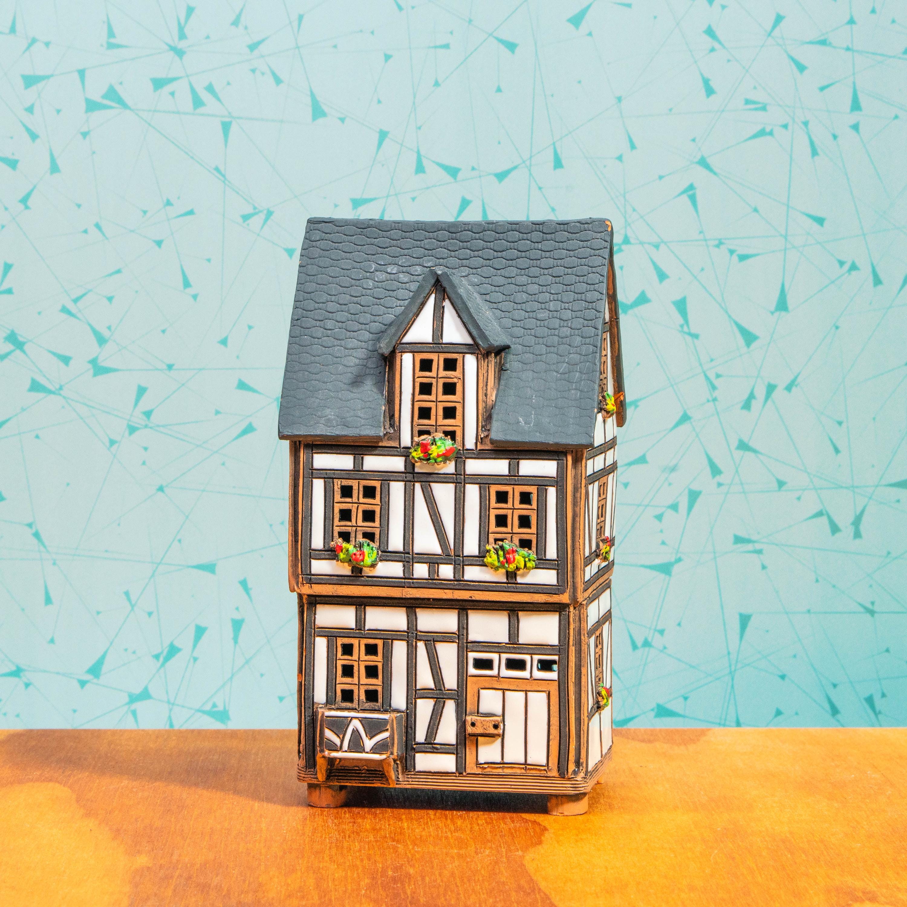 Vintage Gessner Handmade in Germany Miniature Ceramic Village Building | Christmas Decoration