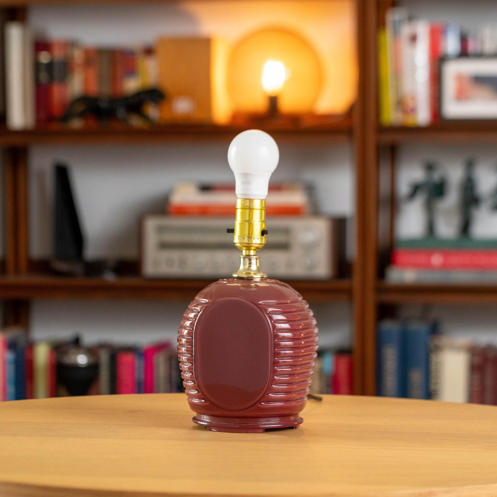 Vintage Red Beehive Desk Table Nightstand Lamp | Mid Century
