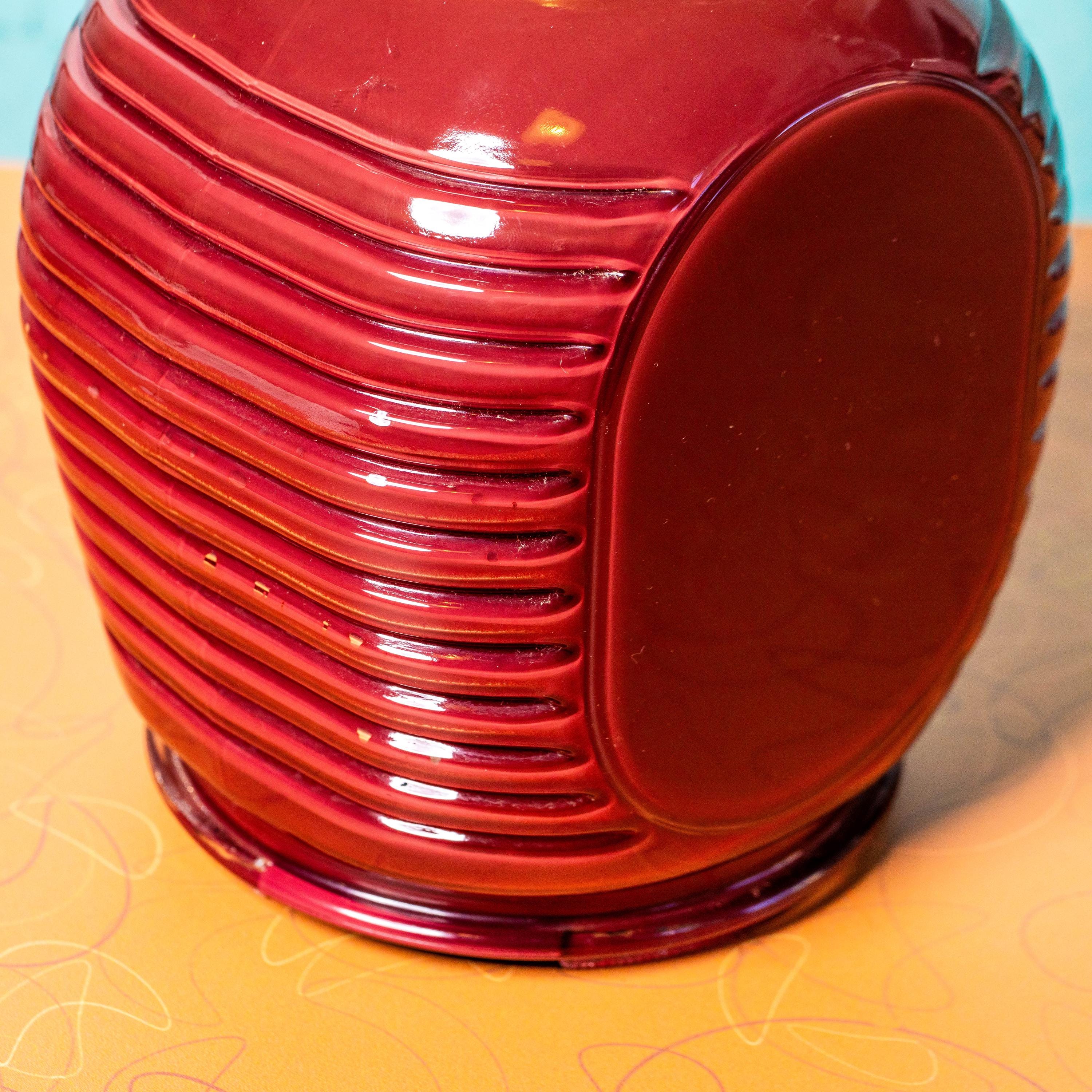 Vintage Red Beehive Desk Table Nightstand Lamp | Mid Century