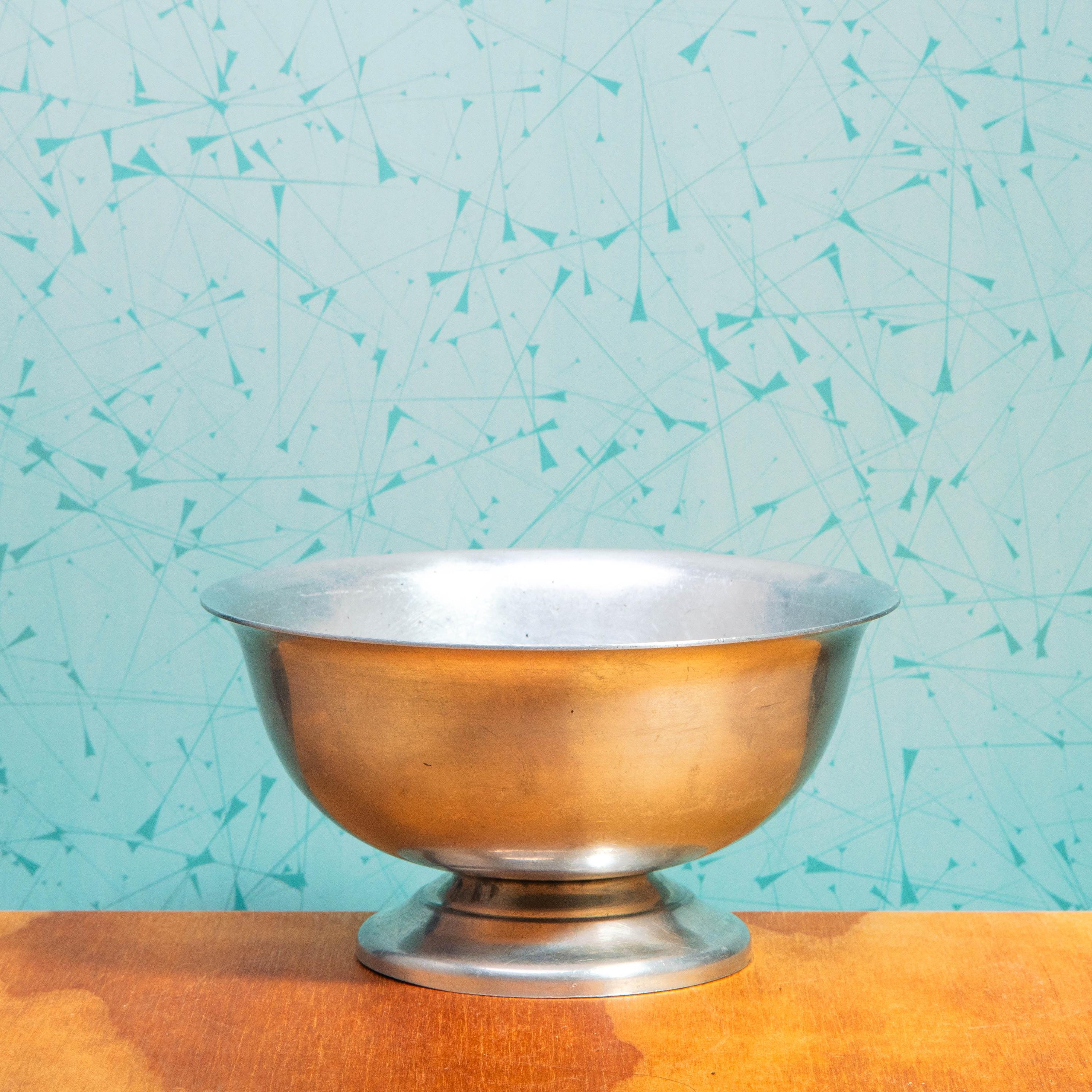 Vintage Puralum Italy Pewter Bowl | Mid Century Decor