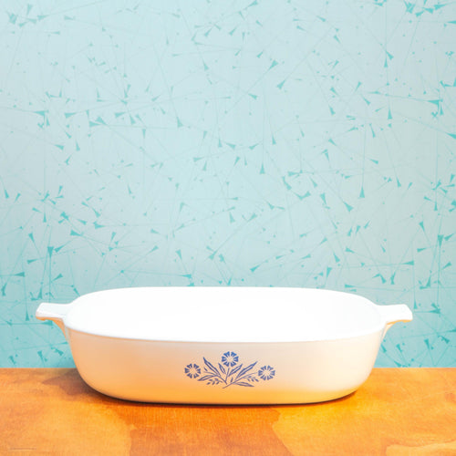Vintage Corning Ware Blue Cornflower P-10-B 10 Inch Baking Dish | Mid Century Bakeware