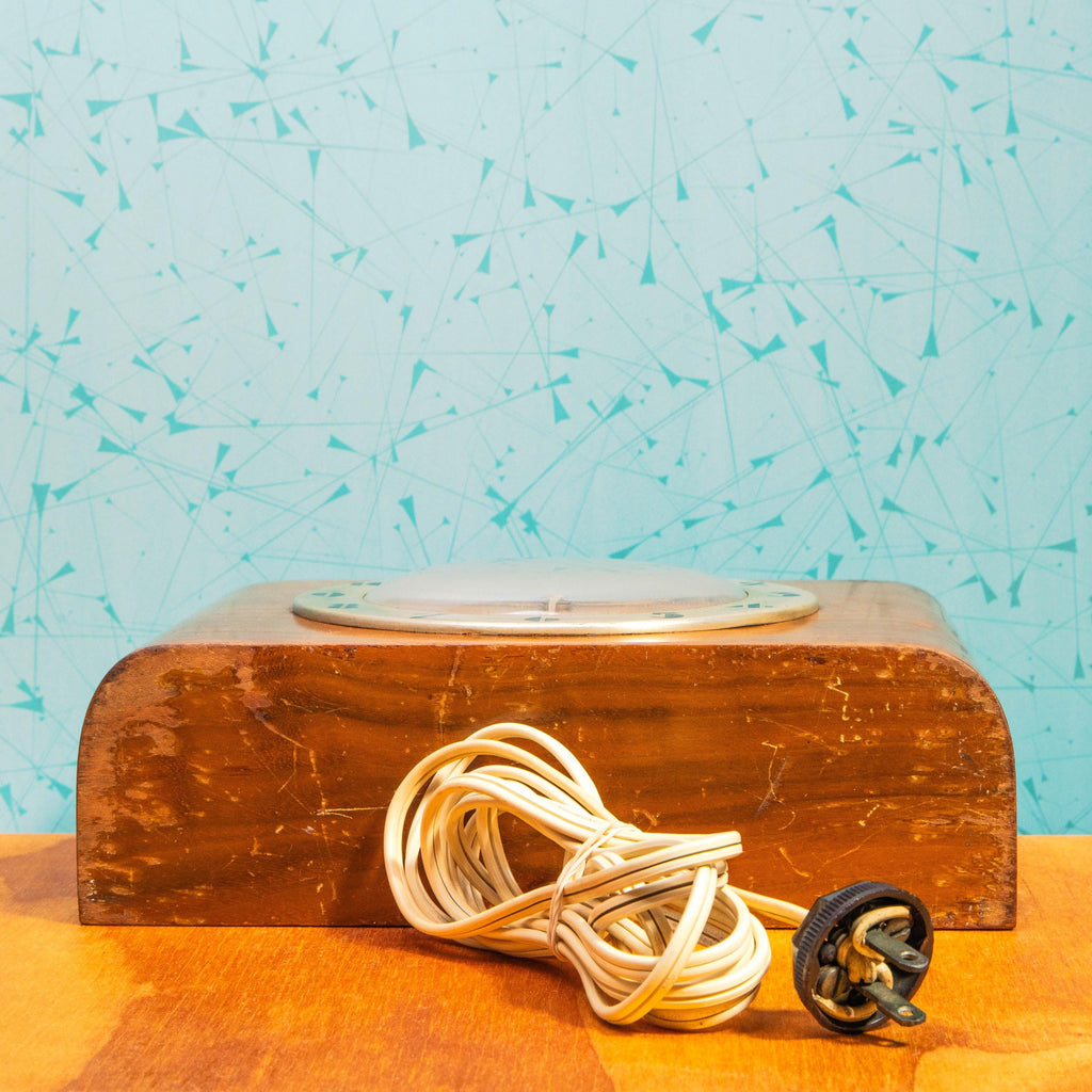 Vintage Seth Thomas 1560 Wooden Mantle Bubble Glass Plug-In Clock | Mid Century