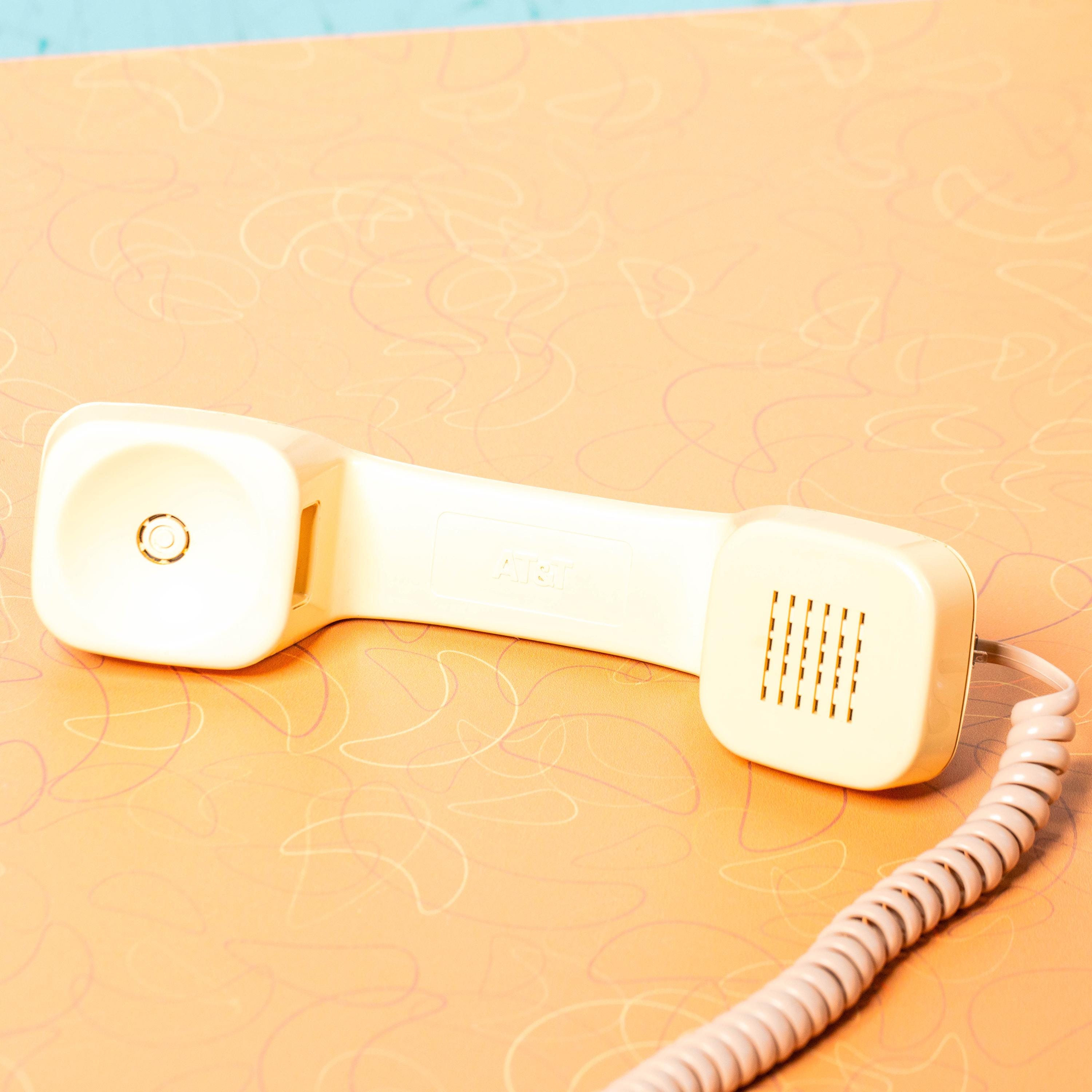 Vintage AT&T TRD 100 Beige Wall Phone | Mid Century Electronics