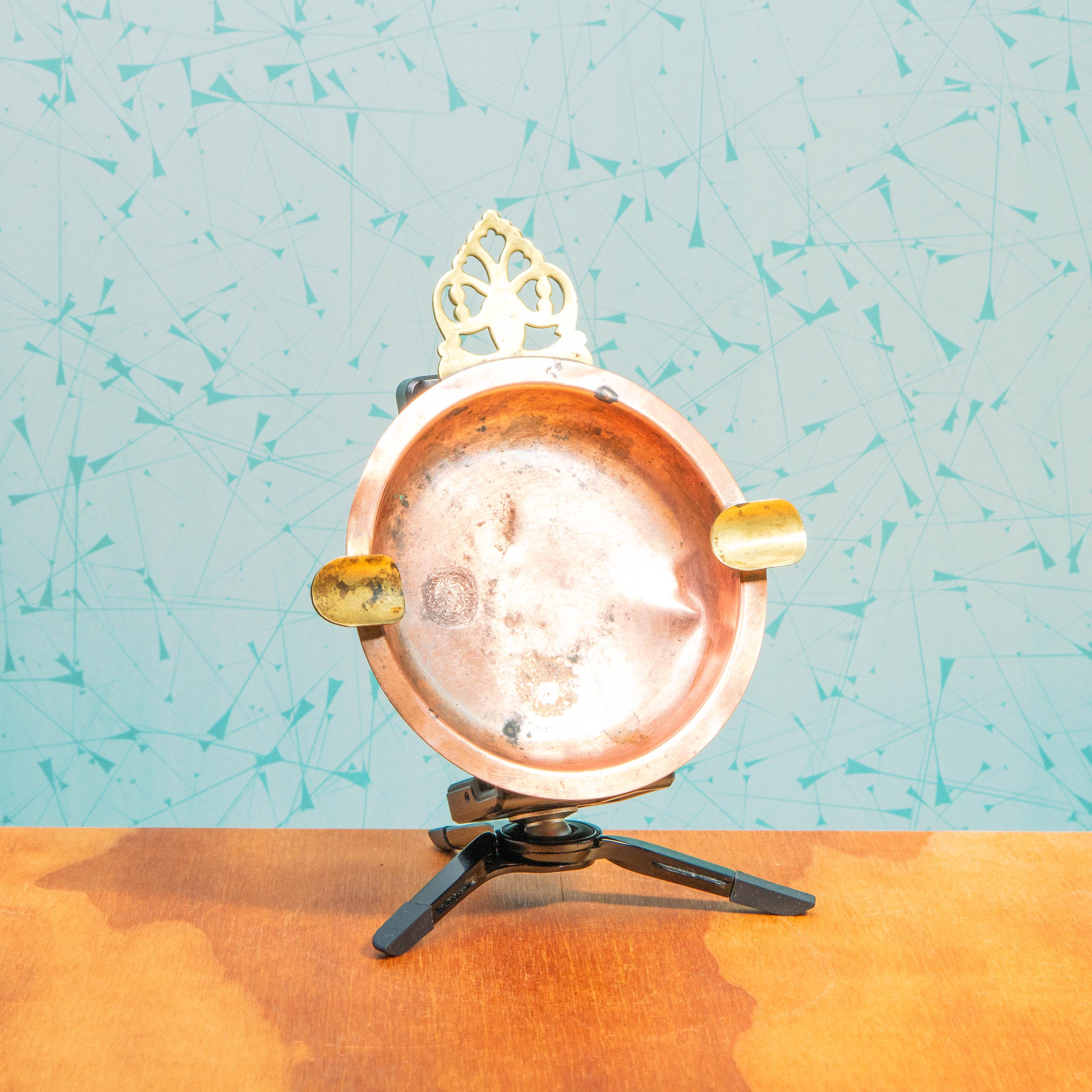 Vintage Copper and Brass Small Ashtray | Mid Century Decor