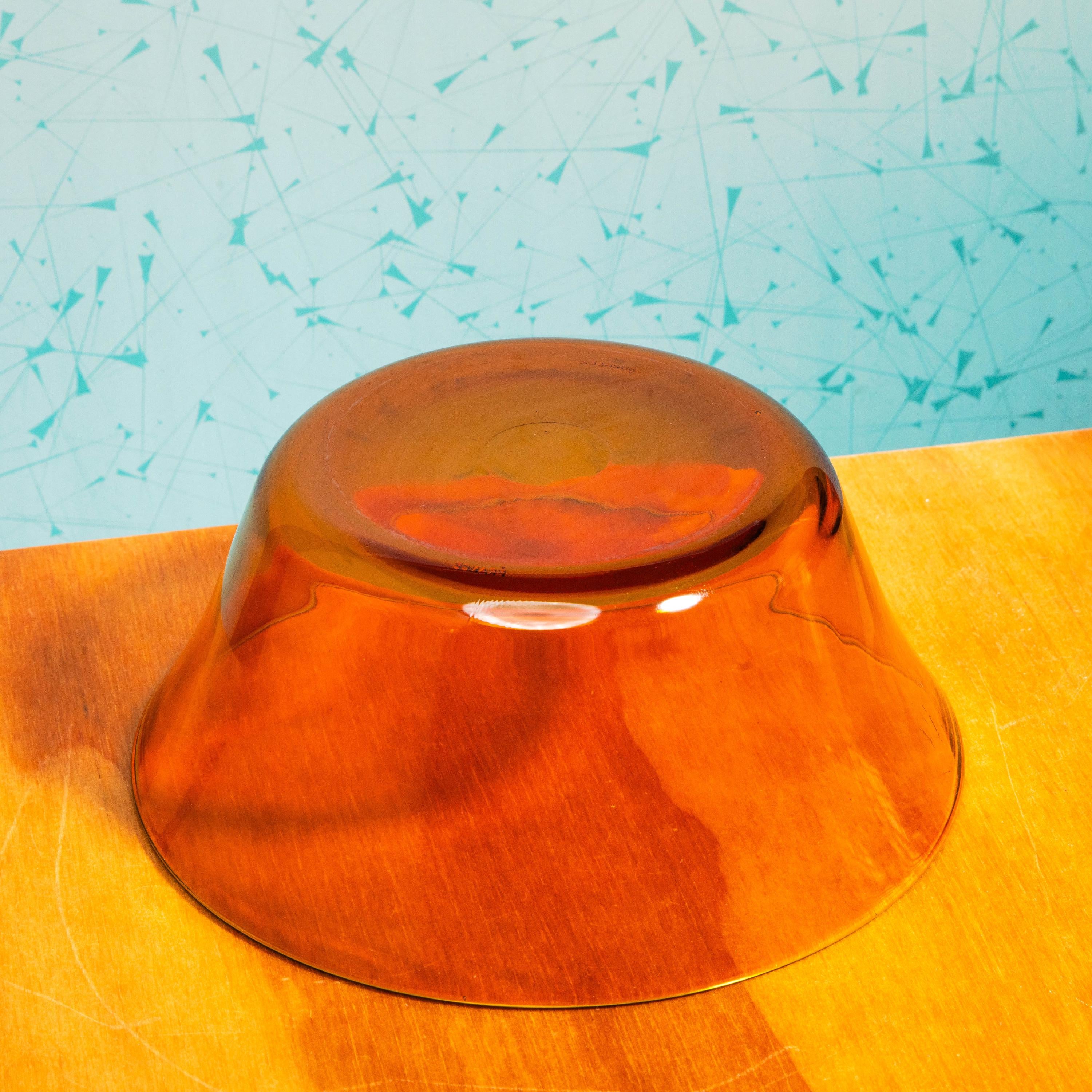 Vintage Duralex France 8 Inch Amber Glass Bowl | Mid Century Bakeware