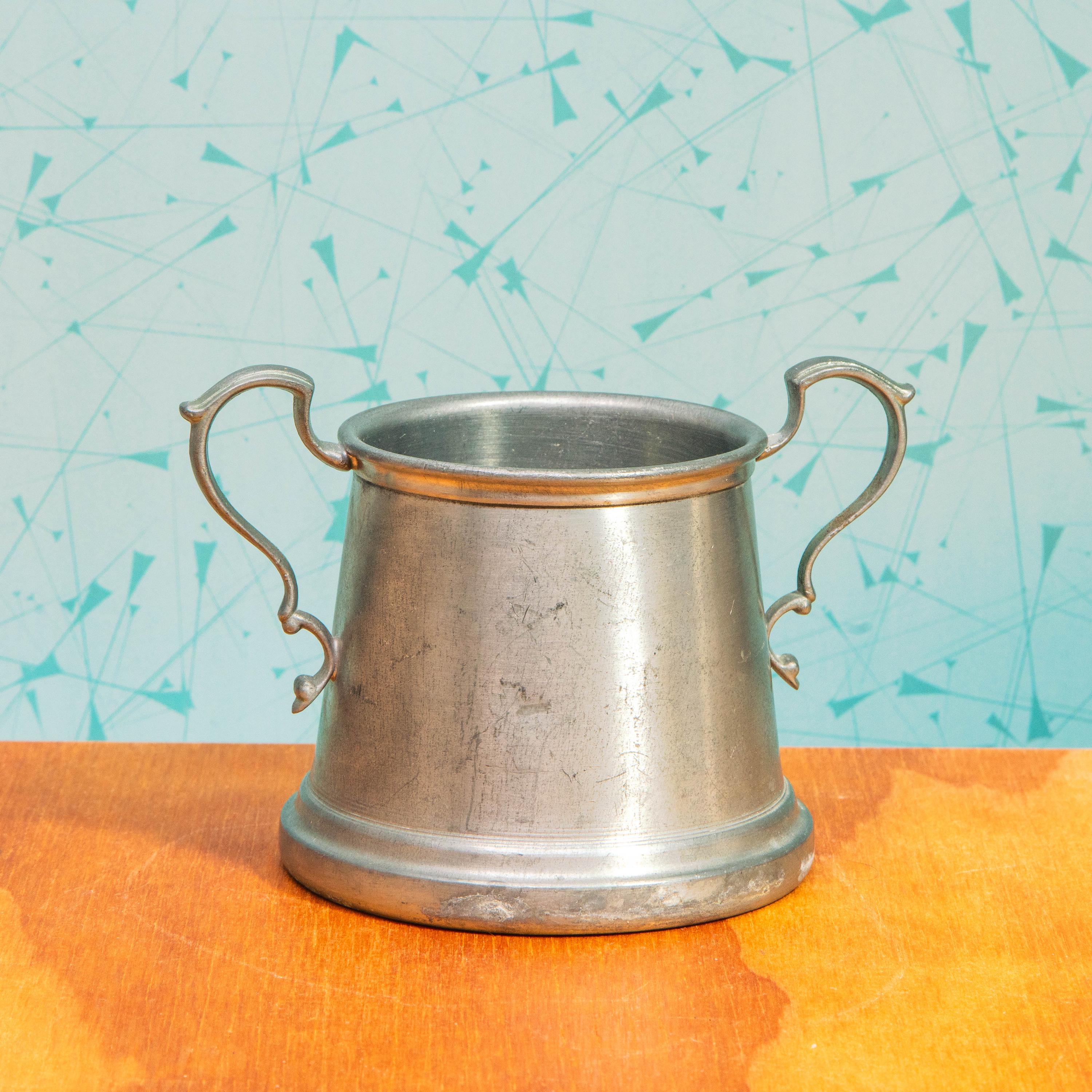 Vintage Set of American Pewter Colonial Silver Company 282-0-3 Sugar and 282-0-4 Creamer Containers