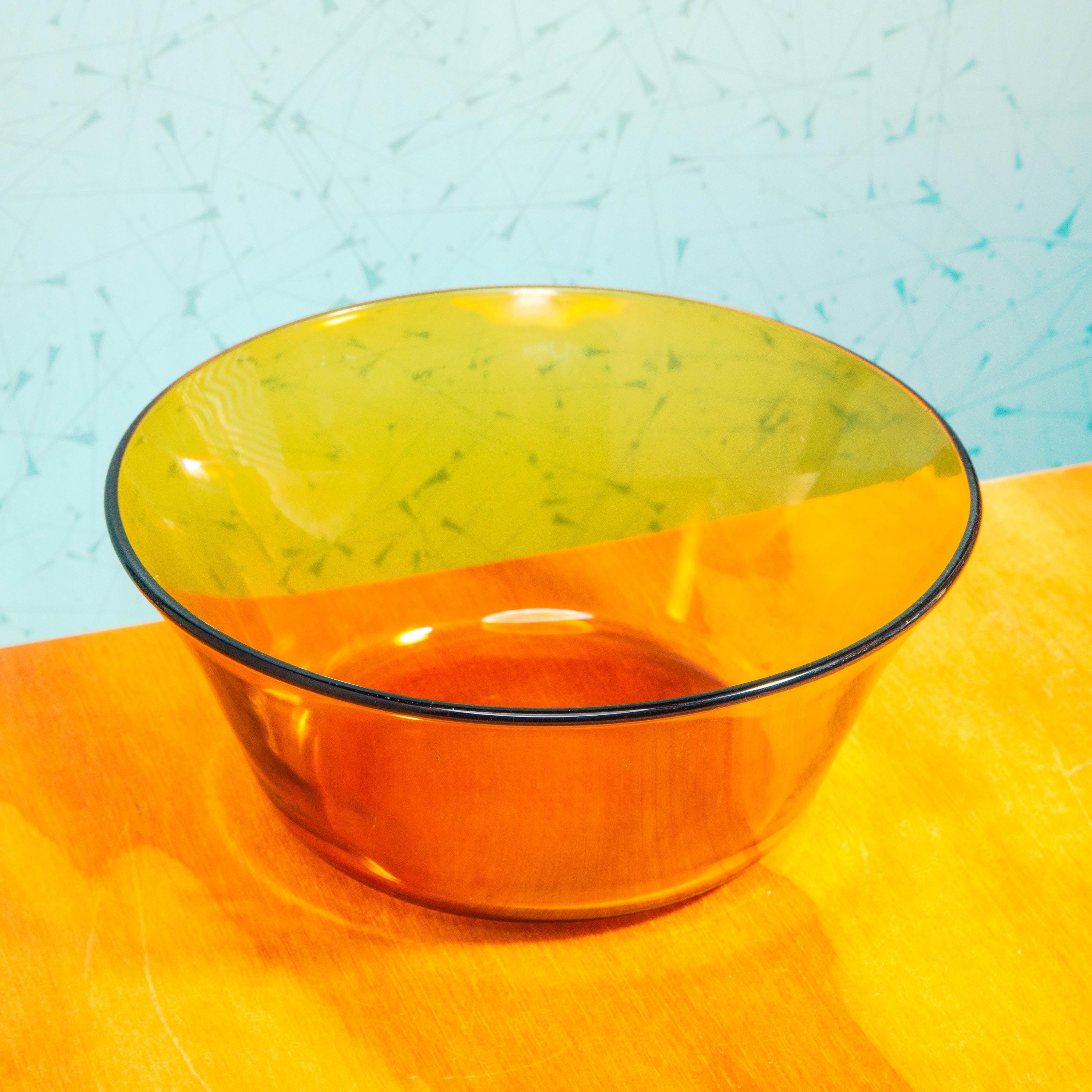 Vintage Duralex France 8 Inch Amber Glass Bowl | Mid Century Bakeware