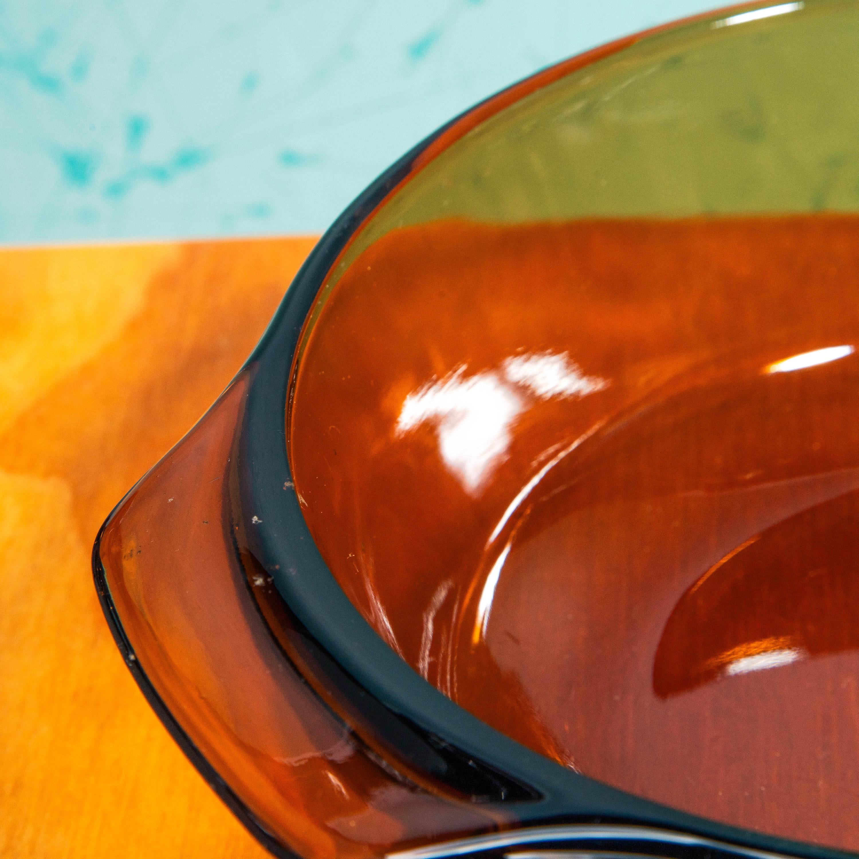 Vintage Anchor Hocking Fire King 436 1-Quart Amber Glass Baking Dish with Lid | Mid Century Bakeware