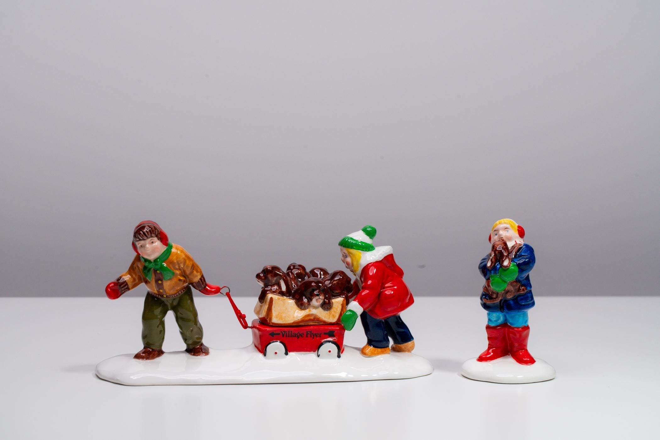 Vintage Department 56 Snow Village Accessory - Christmas Puppies | Christmas Decoration