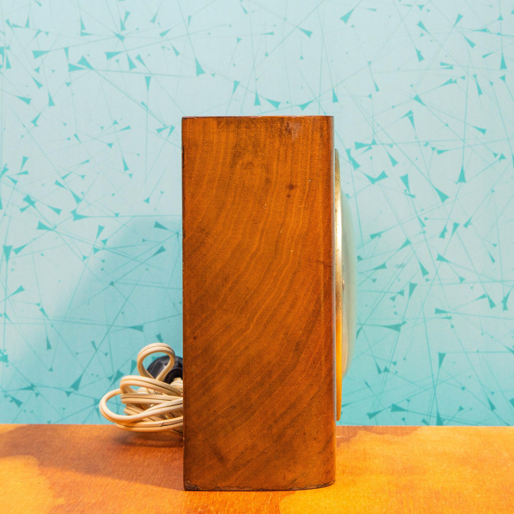 Vintage Seth Thomas 1560 Wooden Mantle Bubble Glass Plug-In Clock | Mid Century