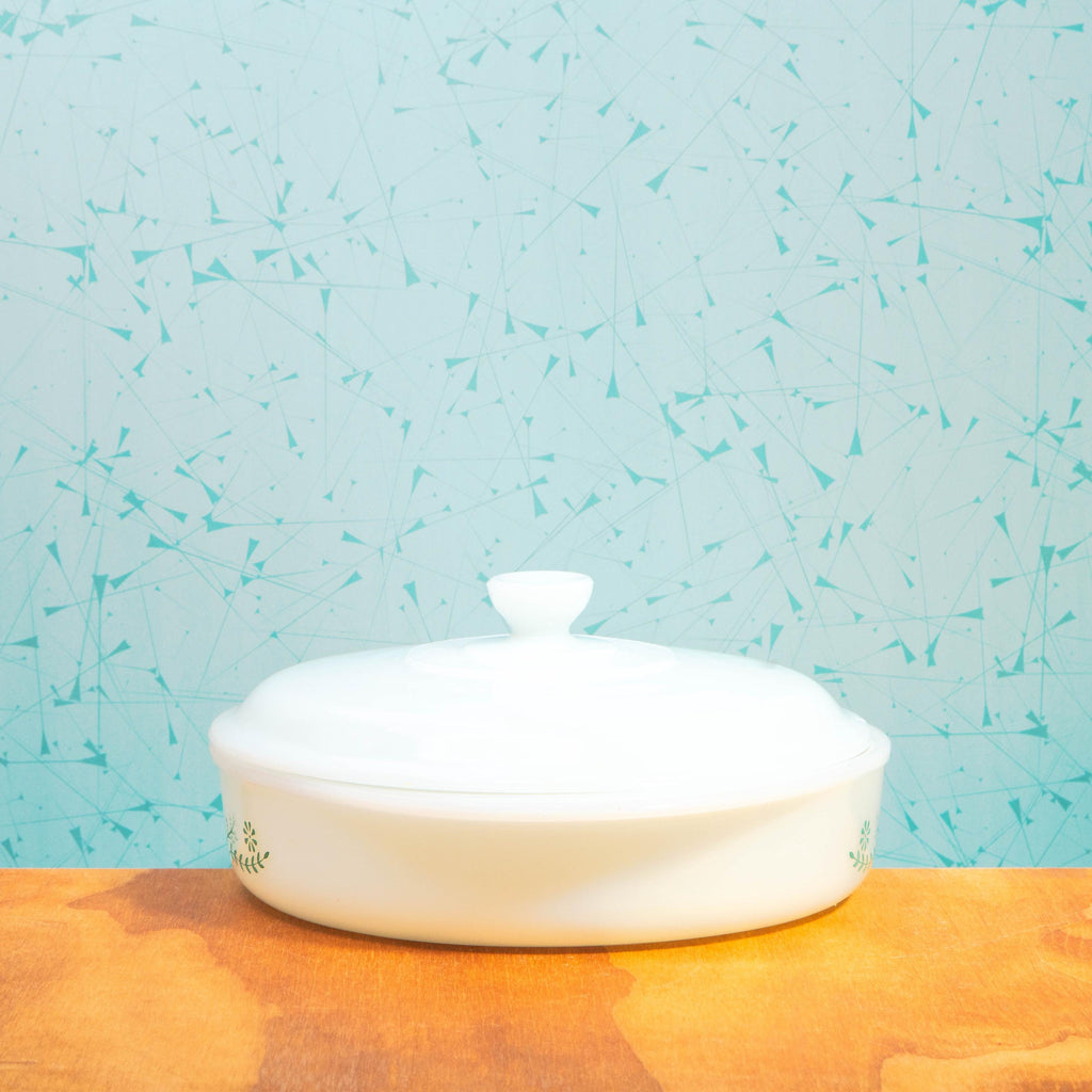 Vintage Glasbake J2429 8 Inch Baking Dish with Lid | Mid Century Bakeware