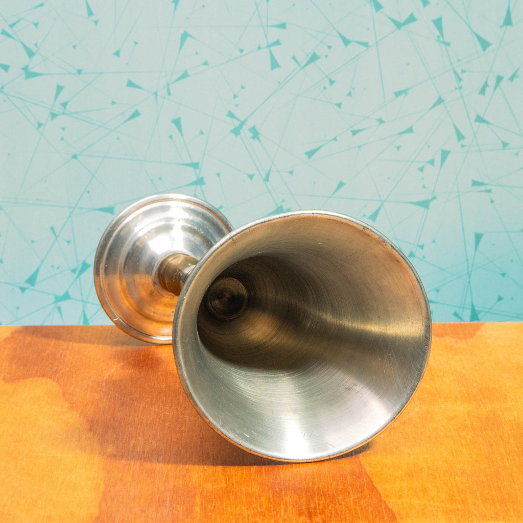 Vintage Pair of Hand Spun Brass and Pewter Wine Goblets by Jack Davis