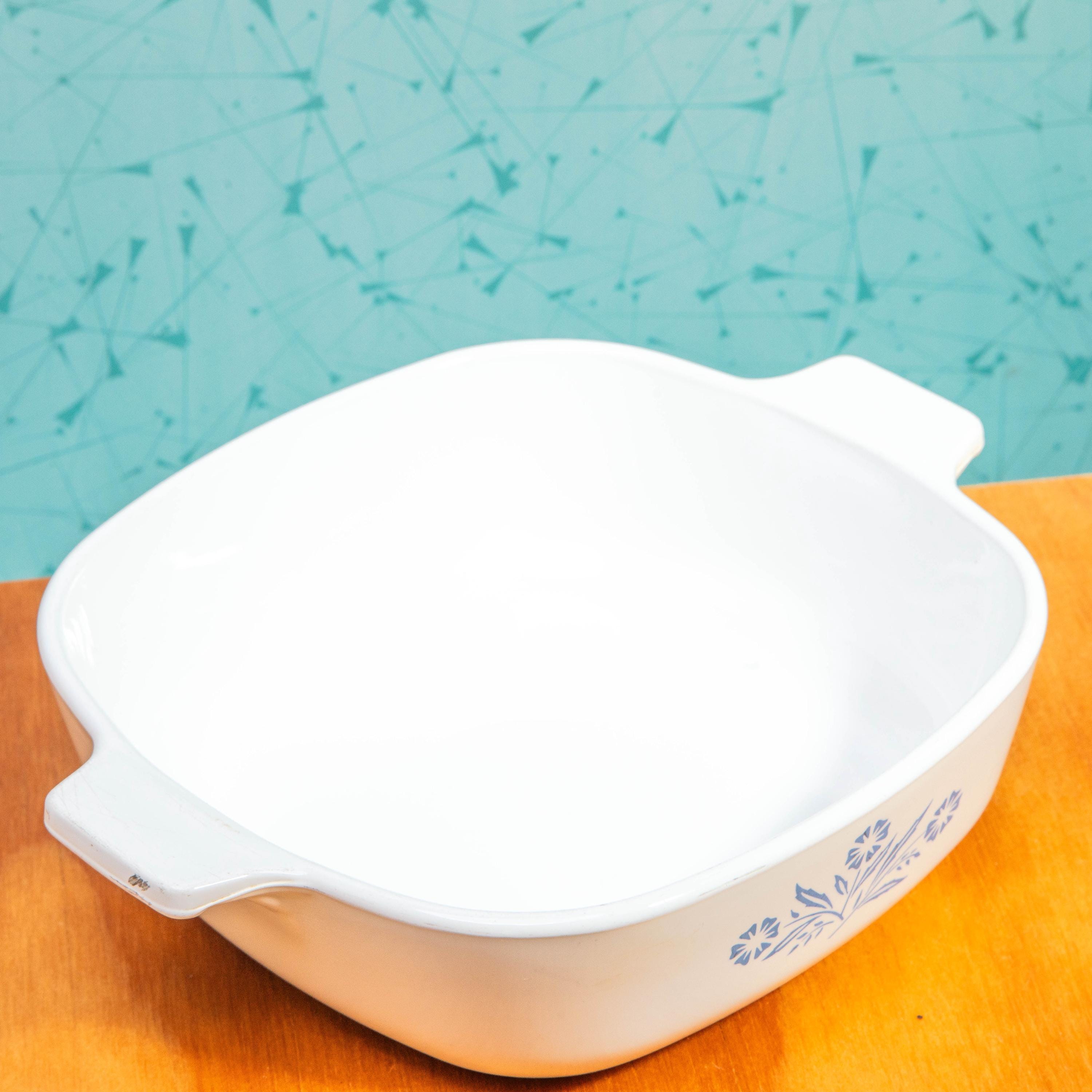 Corning Ware Blue Cornflower P-1-B 1 Quart Baking Dish with P-7-C Lid | Mid Century Bakeware